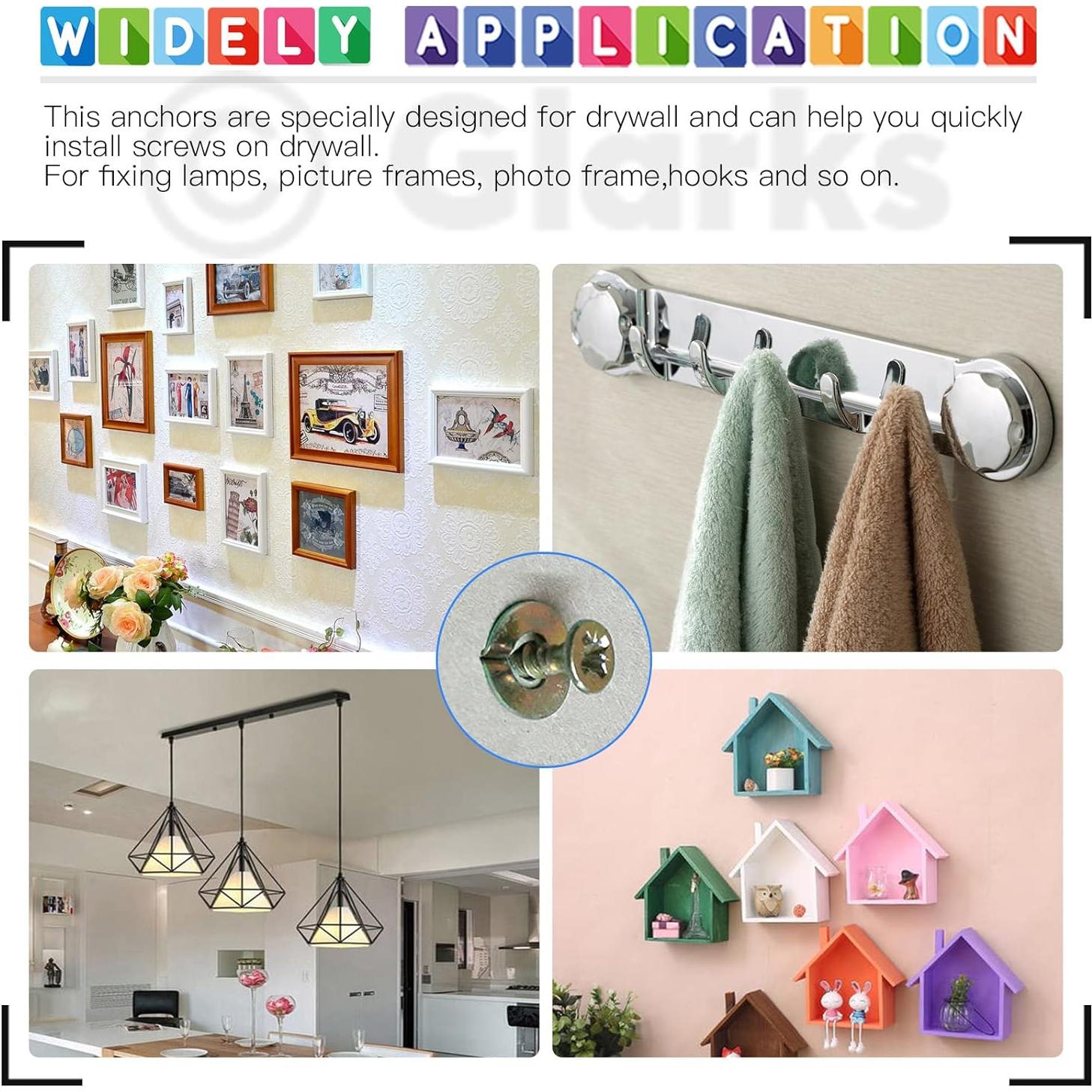 Anclajes para Paneles de Yeso Glarks 100 Pcs Acero al Carbono