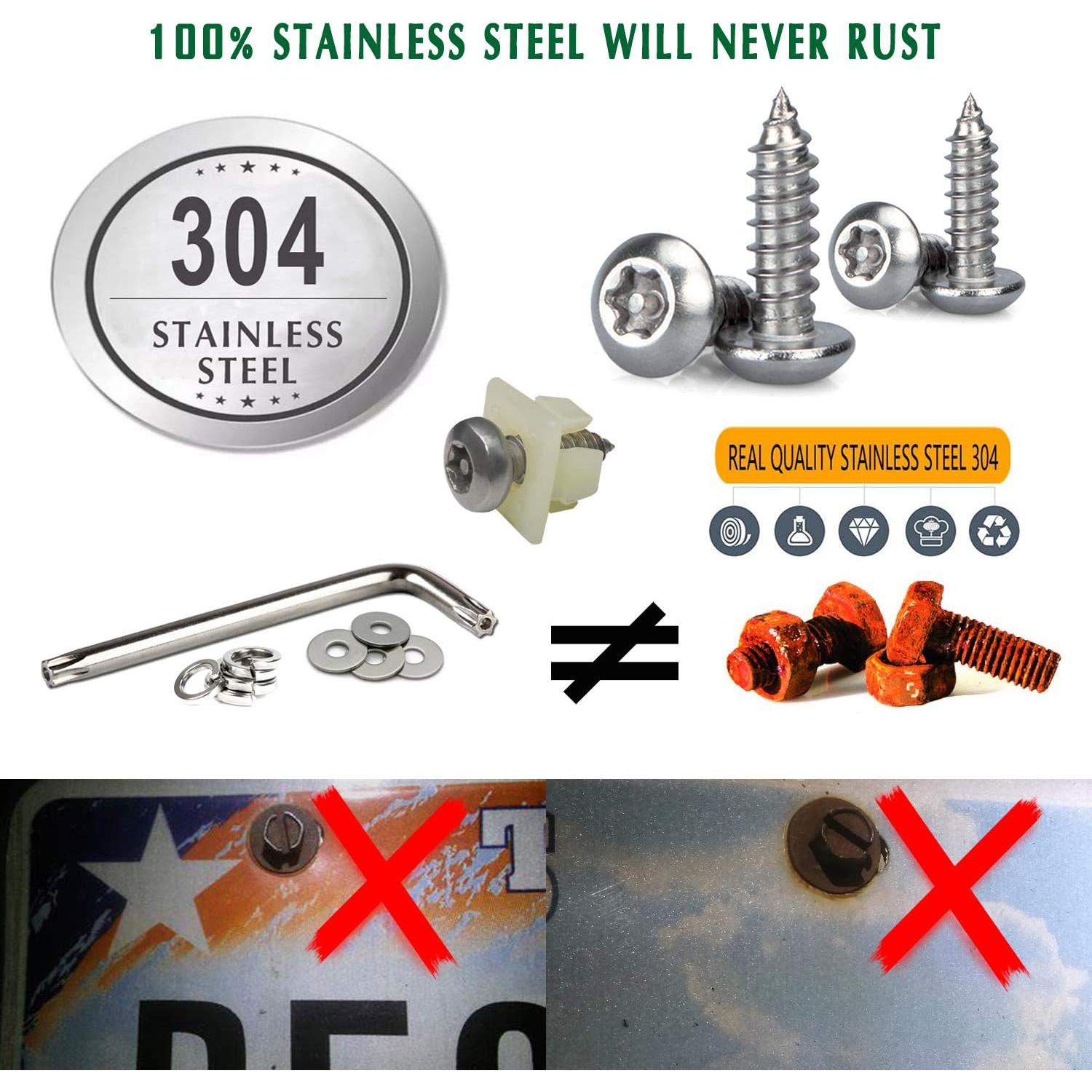 Tornillos Antirrobo M6 de Acero Inoxidable para Placas de Matrícula