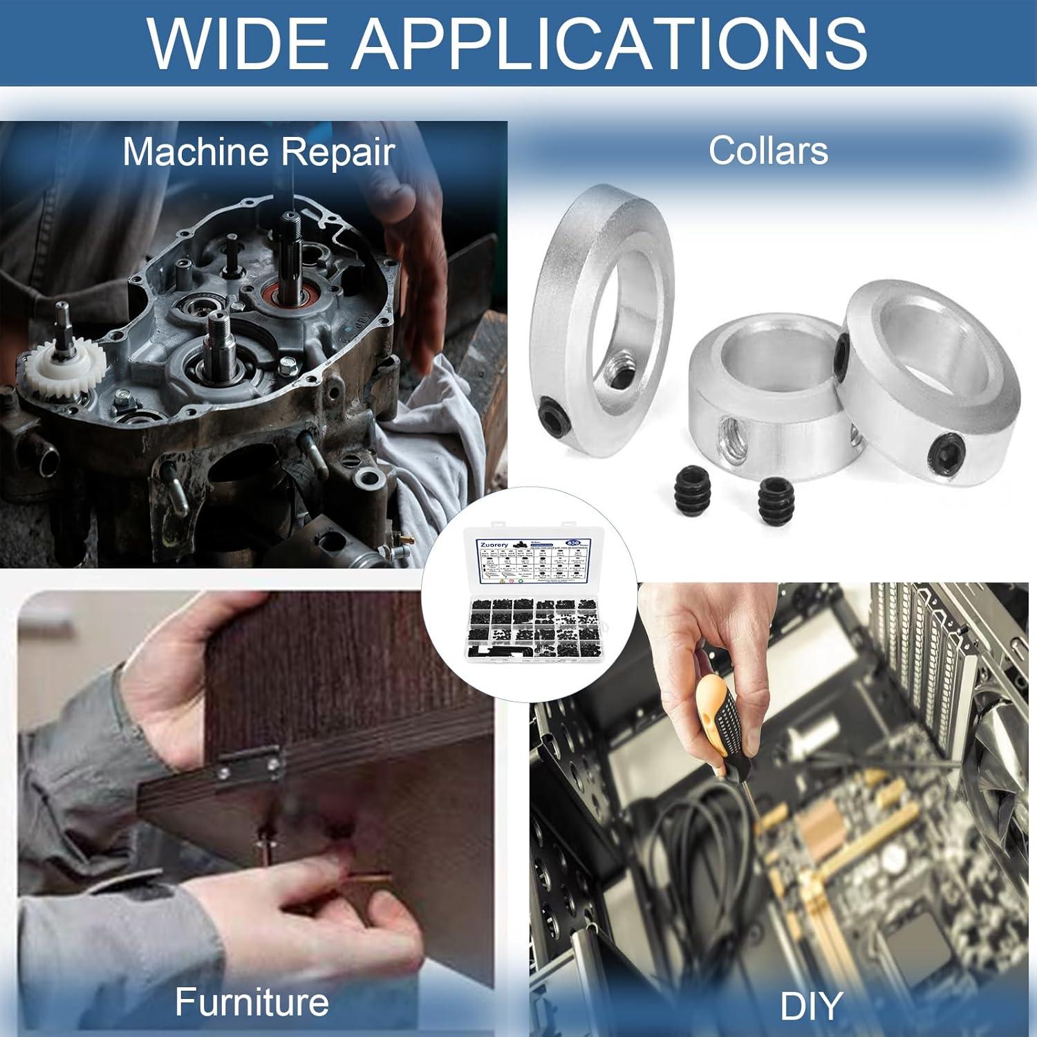 Kit de Tornillos Allen 830 Pcs Metrico + SAE Zuorery