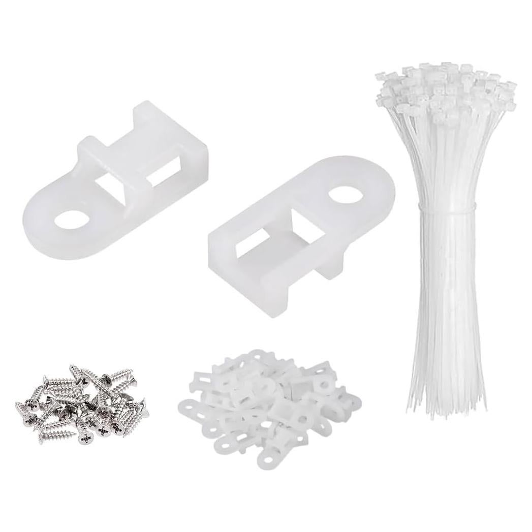 Juego de Soportes para Cables Lhazemu 120 Piezas Nylon Blanco