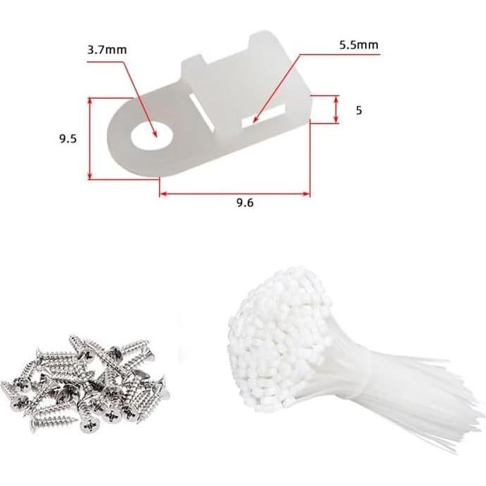 Juego de Soportes para Cables Lhazemu 120 Piezas Nylon Blanco