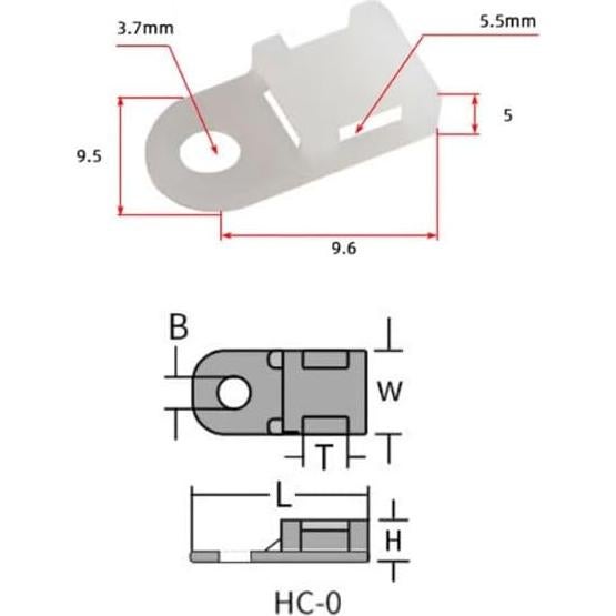 Juego de Soportes para Cables Lhazemu 120 Piezas Nylon Blanco
