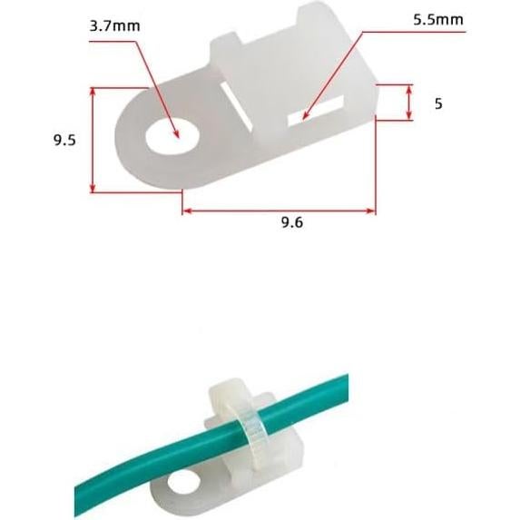 Juego de Soportes para Cables Lhazemu 120 Piezas Nylon Blanco