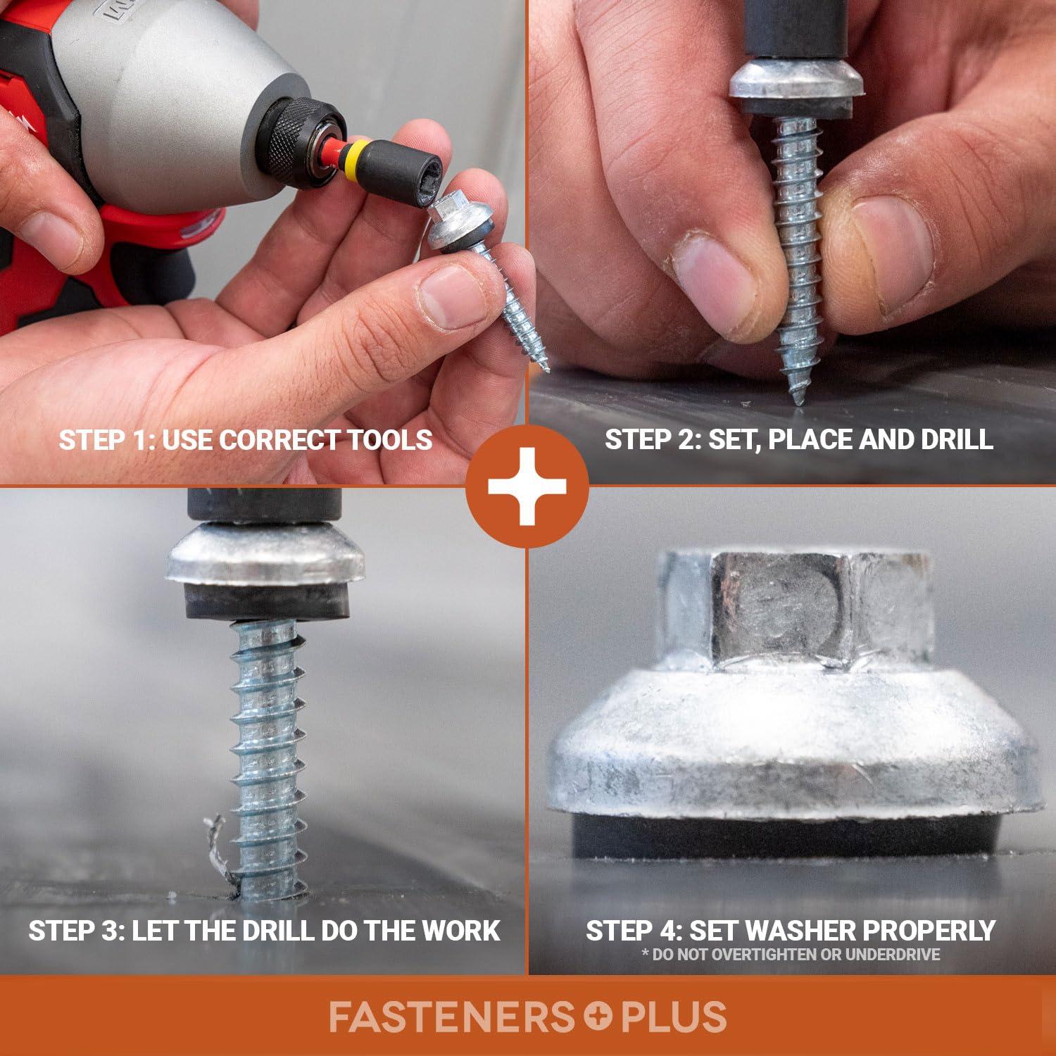 Tornillos para techos ST Fastening #14 x 38mm Verde bosque (250u)