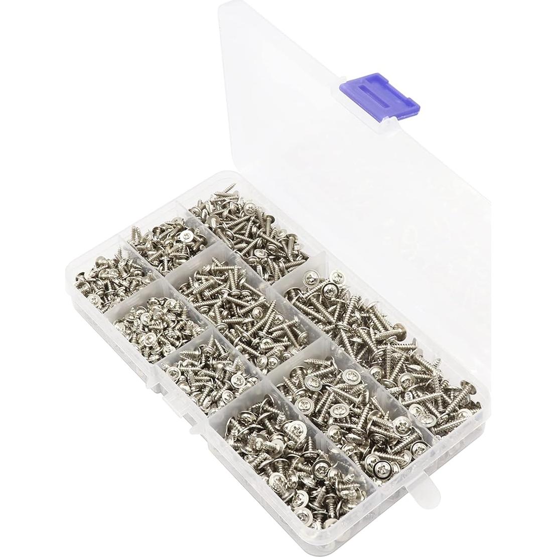 Kit de Tornillos Autoperforantes LBY 900pcs M2.3 M2.6 M3 Acero