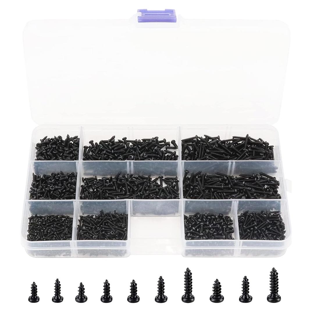 Kit de Tornillos Autoperforantes LBY 1000pcs Acero Negro