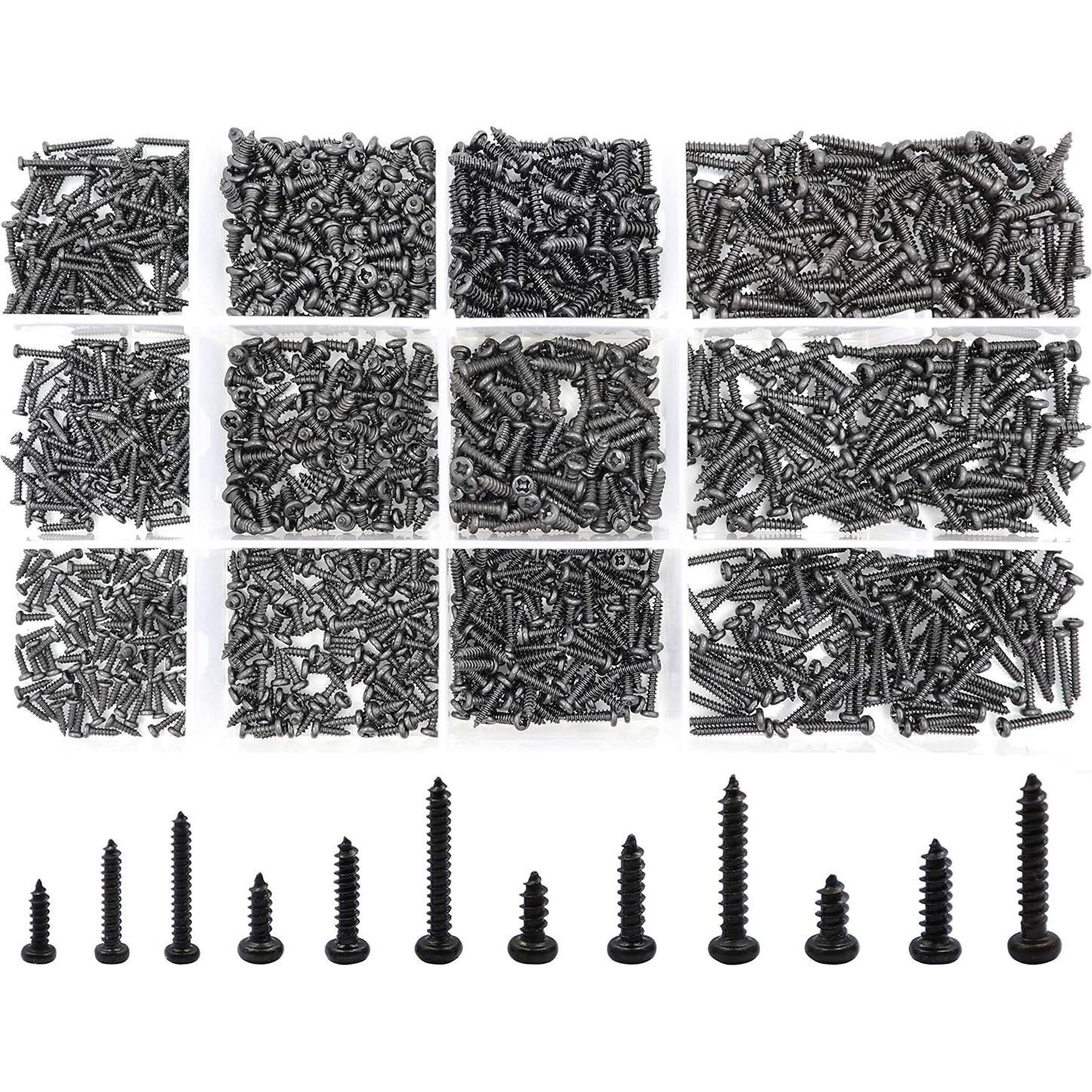 Kit de Tornillos Autoperforantes LBY 1000pcs Acero Negro