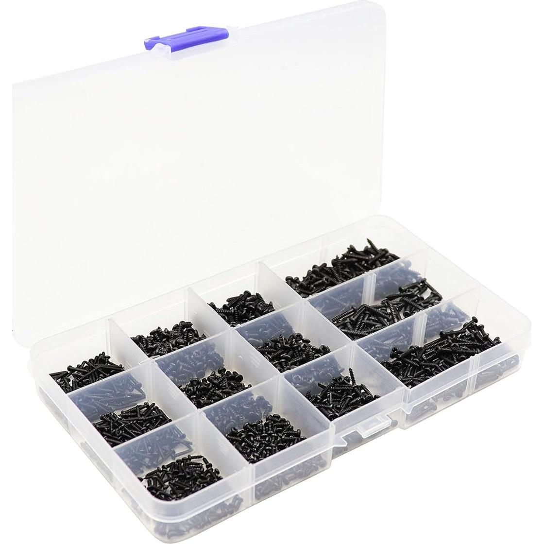 Kit de Tornillos Autoperforantes LBY 1000pcs Acero Negro