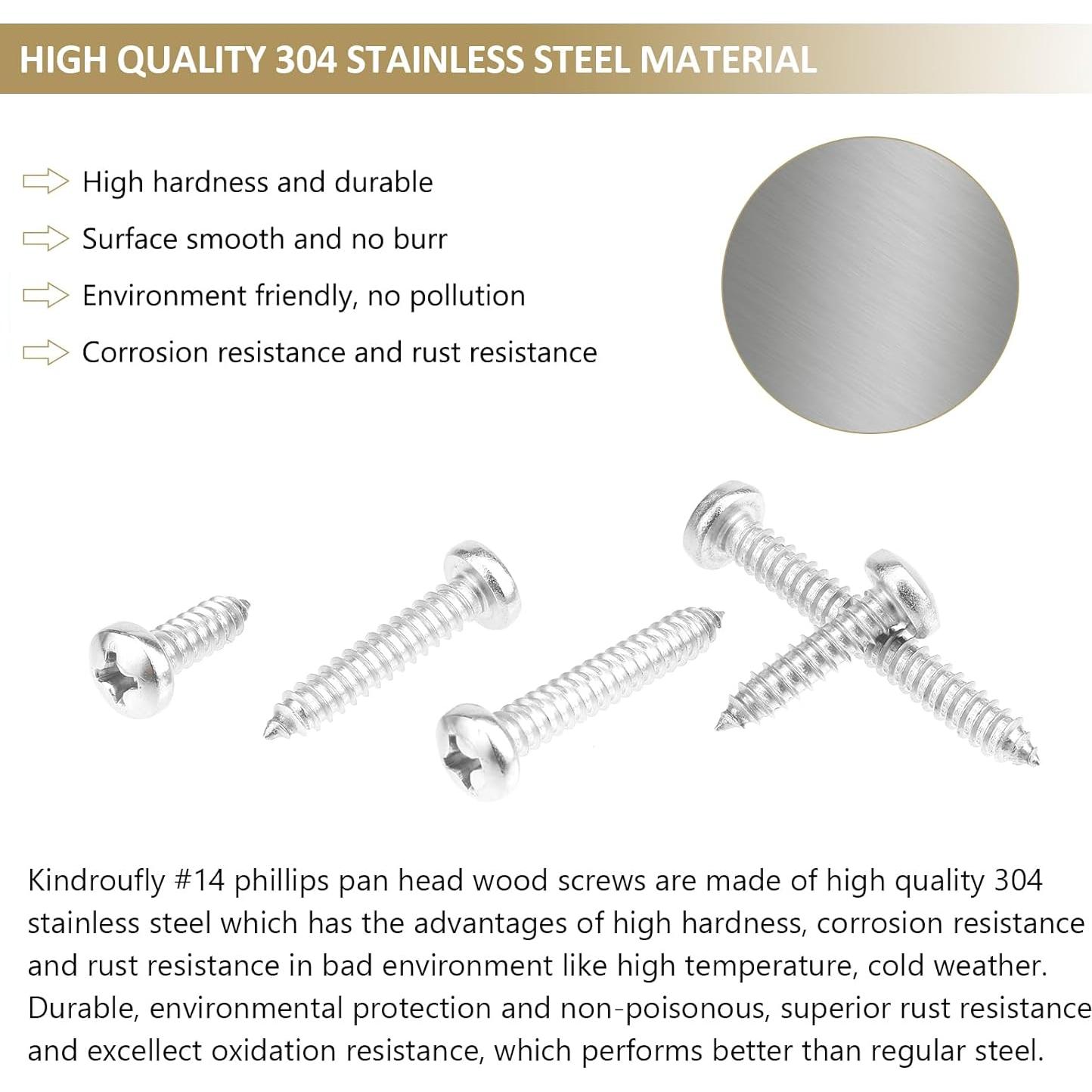 Kit 50 Tornillos Autoperforantes #14 Kindroufly Acero Inoxidable