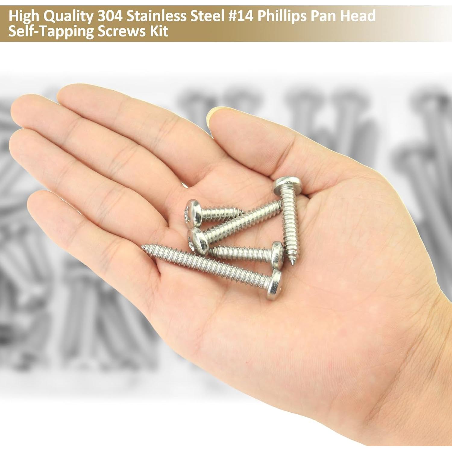 Kit 50 Tornillos Autoperforantes #14 Kindroufly Acero Inoxidable