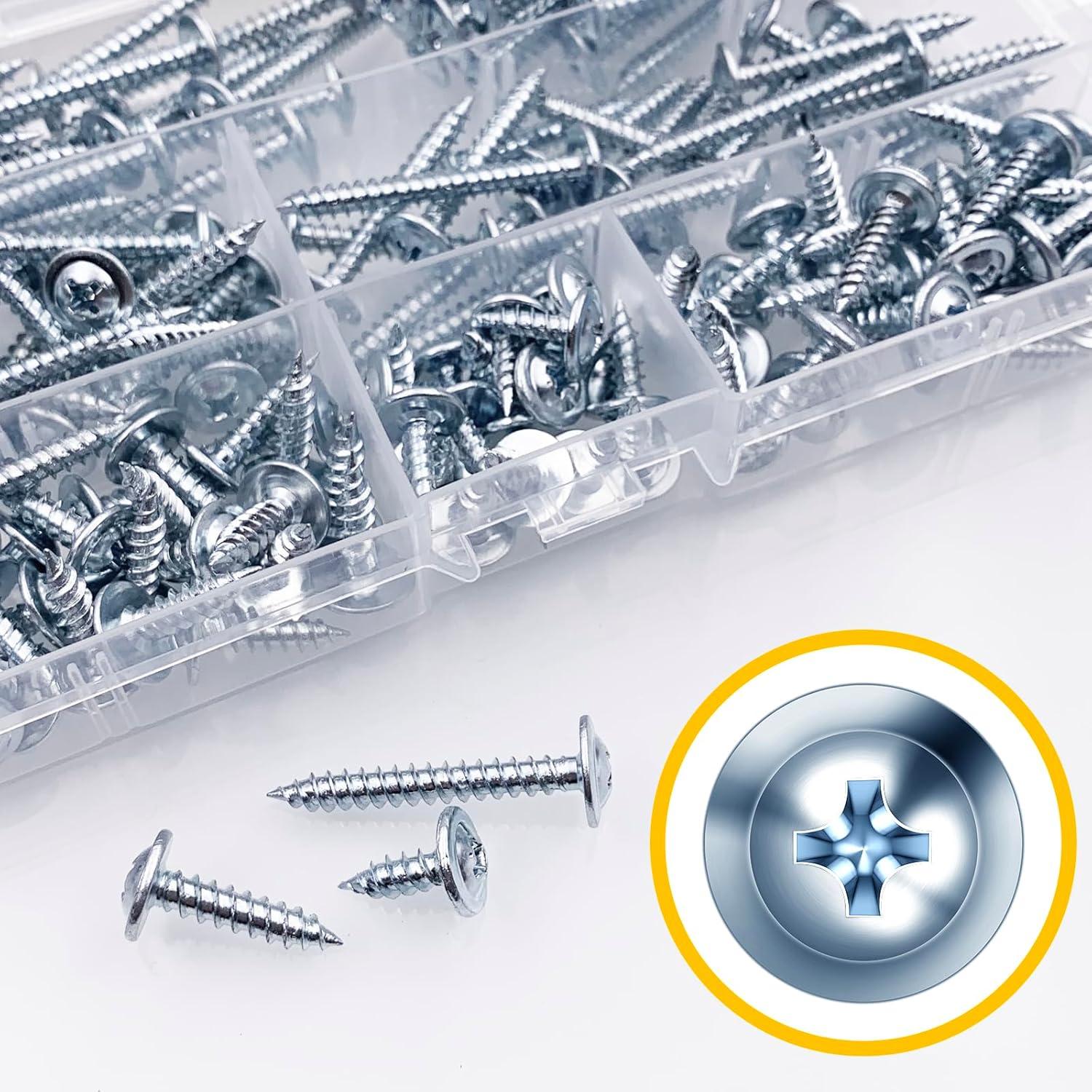 Kit de Tornillos de Cabeza Truss Mywish 155 Piezas #8 Acero Inoxidable