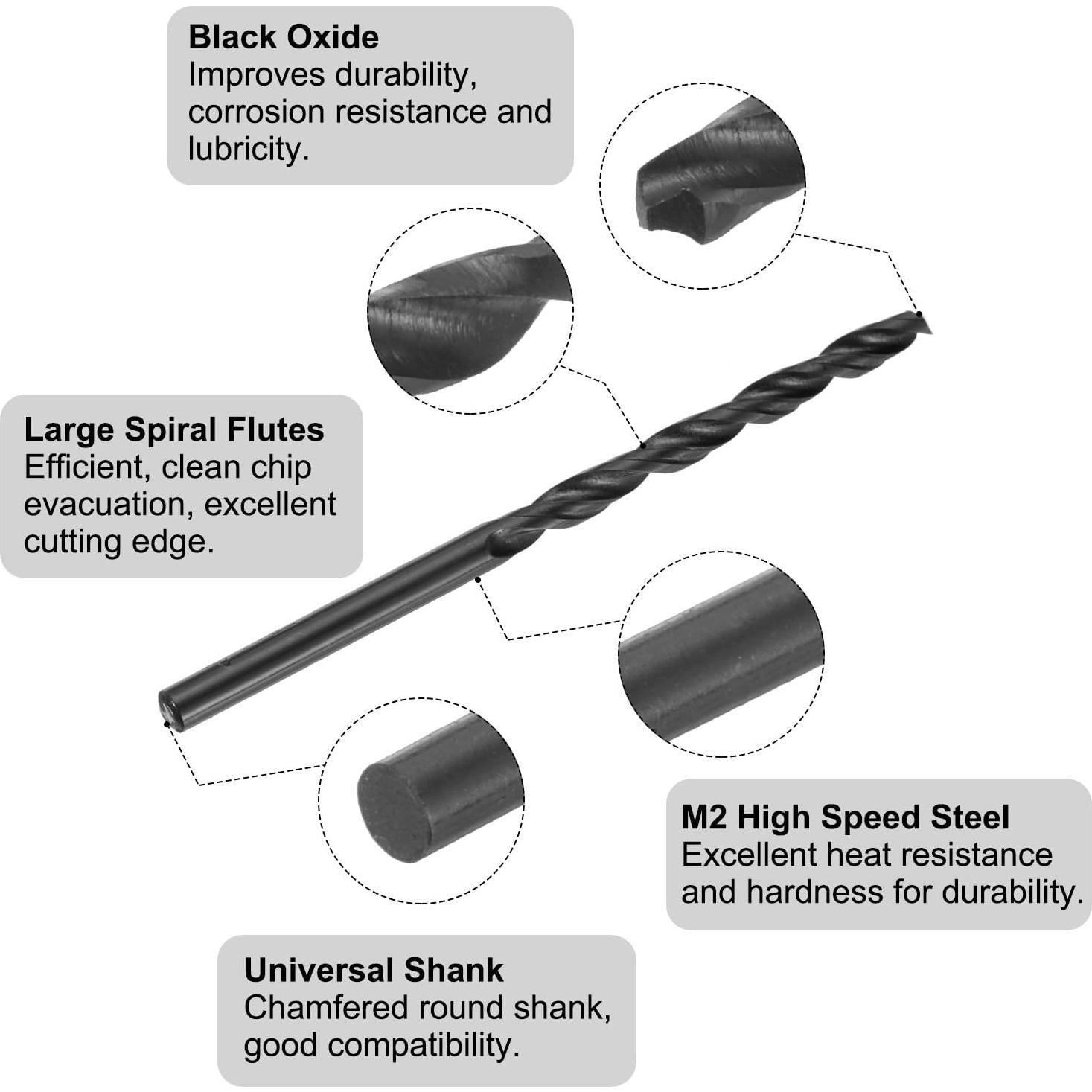 Juego de Brocas y Machos uxcell 8-40 UN + 3.5mm Acero Rápido