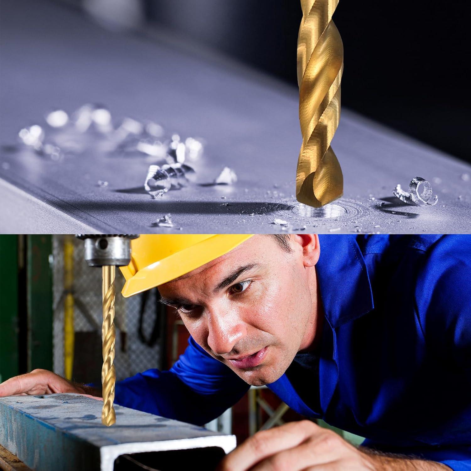 Juego de Brocas y Machos uxcell HSS-6542 Titanio 5/16-36 UNS