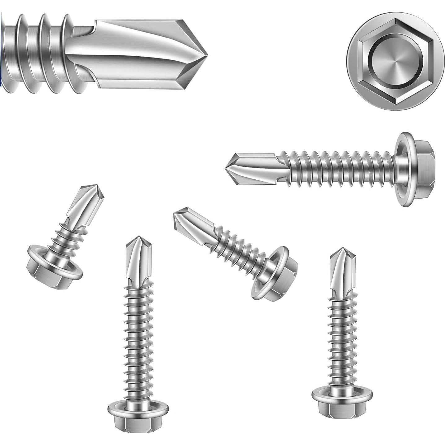 Kit de 150 Tornillos Autoperforantes Acero Inoxidable SpzcdZa