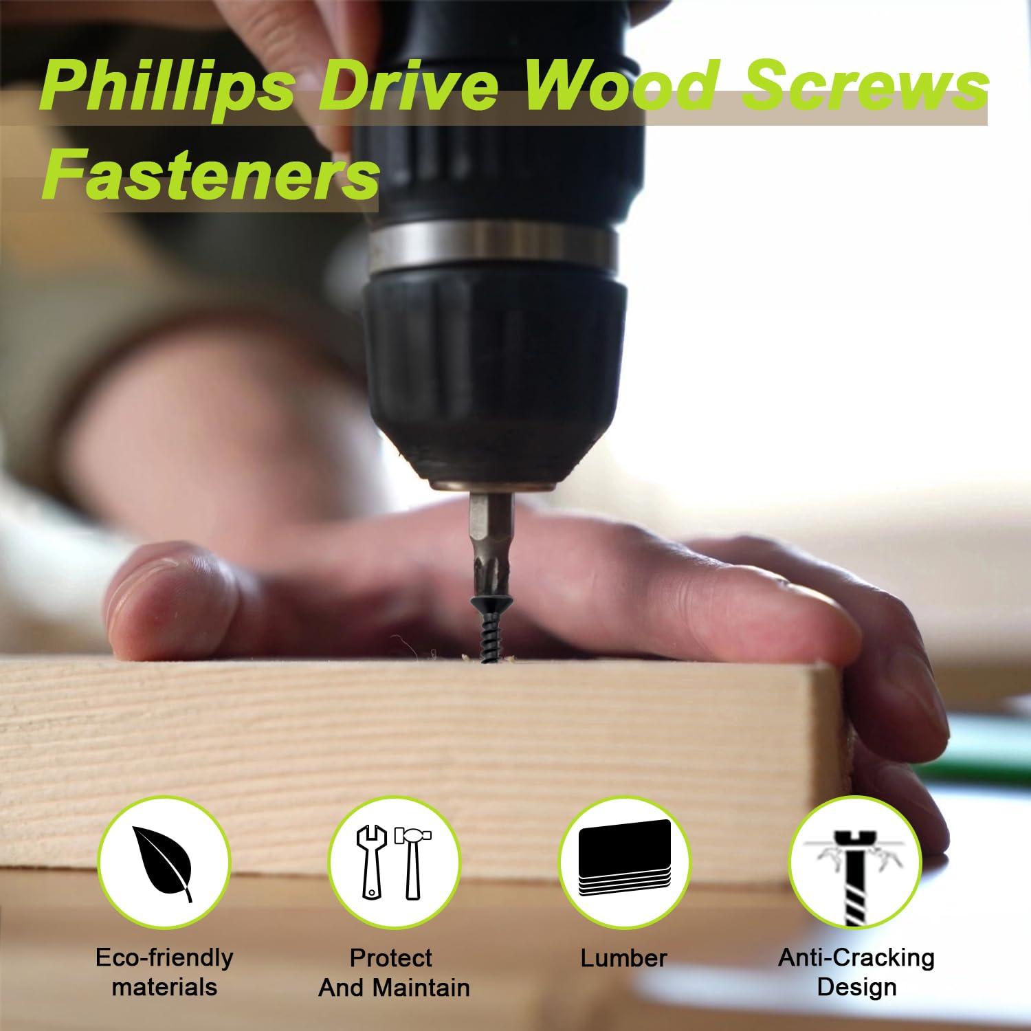 Kit de Tornillos de Cabeza Plana Phillips JERLITU 500 Pcs M3