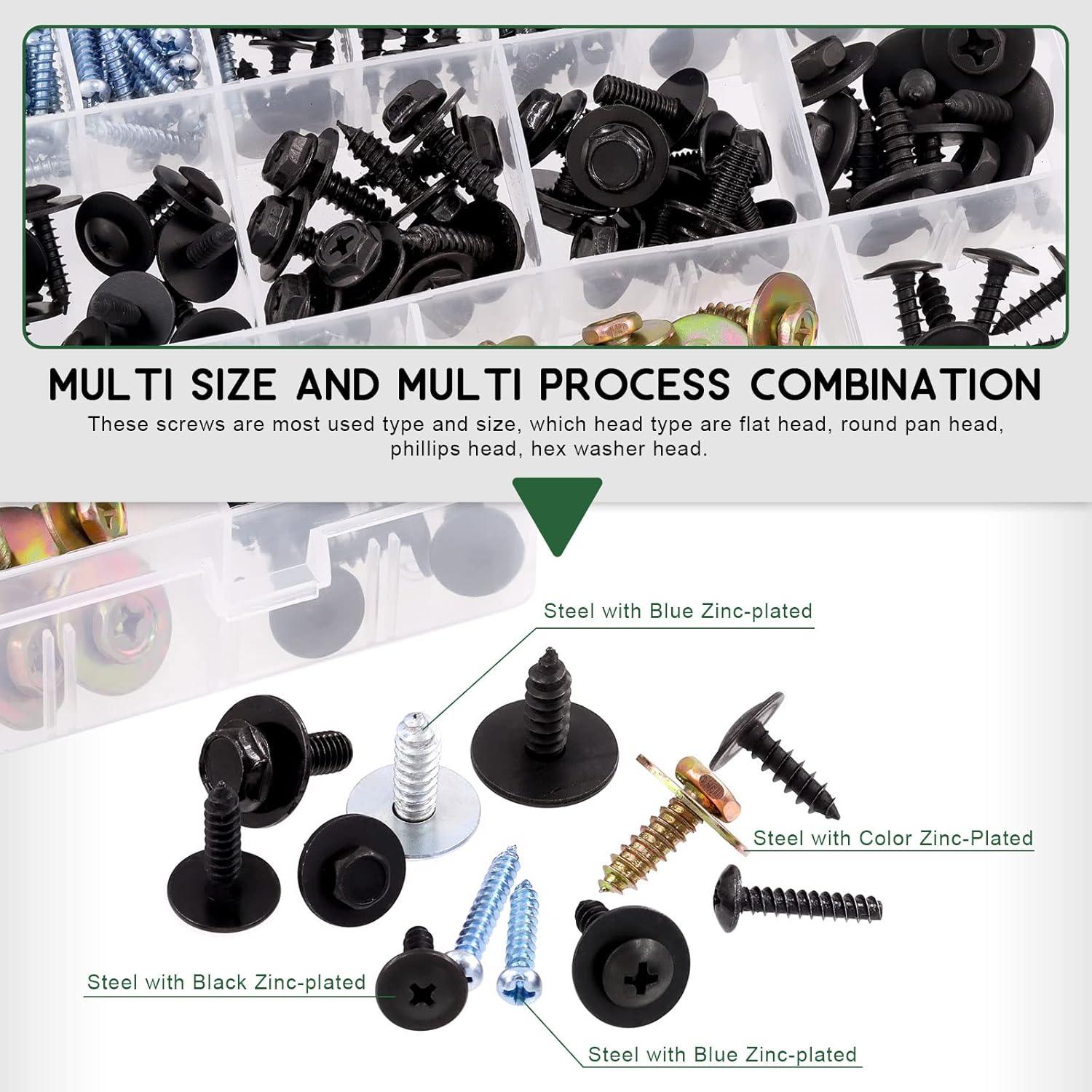 Keadic 160 Piezas Tornillos Autoperforantes para Automóviles