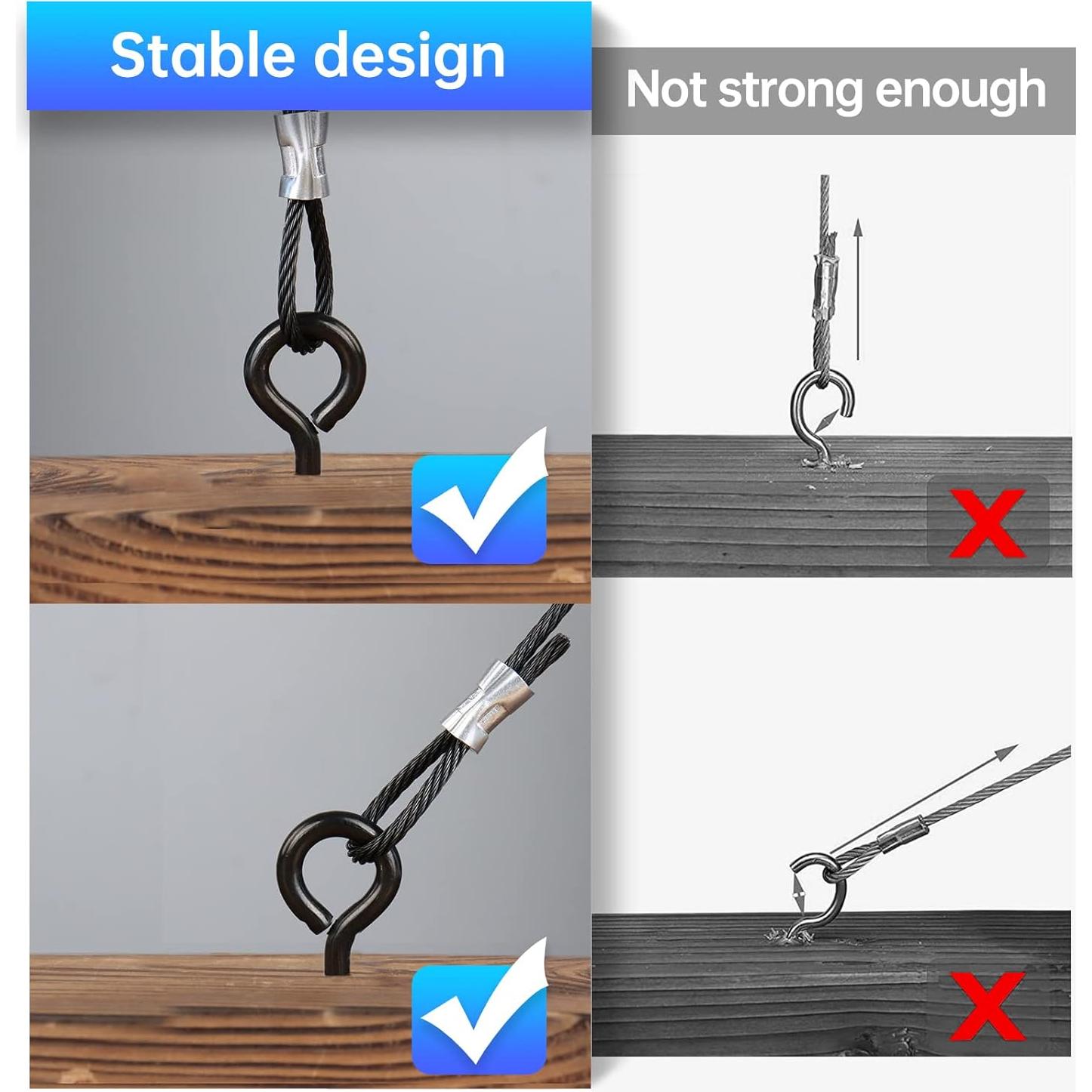 Ganchos Oculares de Tornillo Muzata 10 Pcs Acero Inoxidable 83.8mm