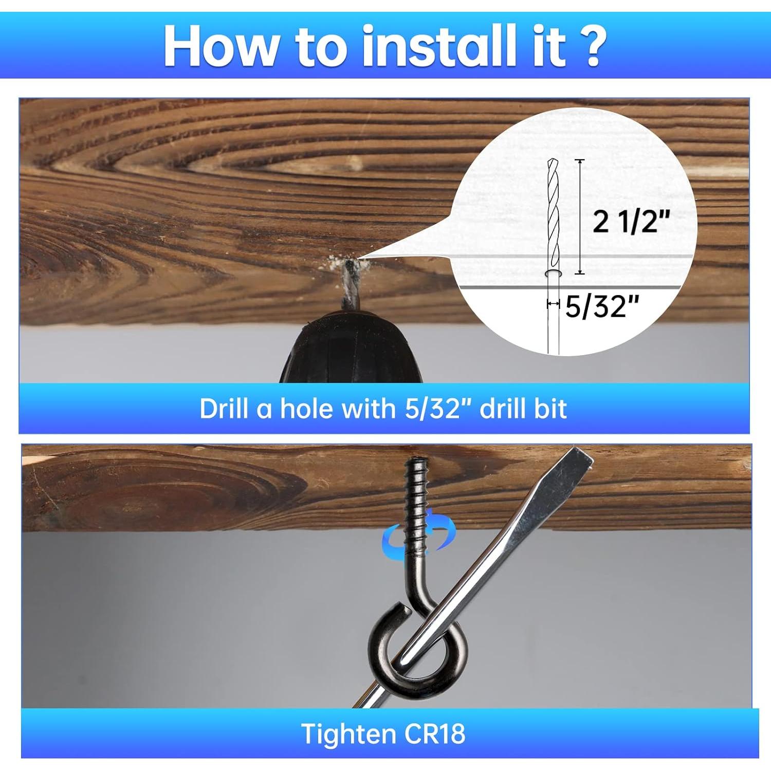 Ganchos Oculares de Tornillo Muzata 10 Pcs Acero Inoxidable 83.8mm