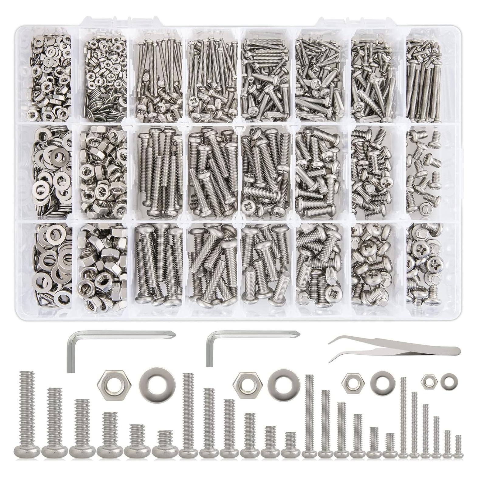 Kit de Tornillos y Tuercas K Kwokker 1315Pcs M2 M3 M4 M5