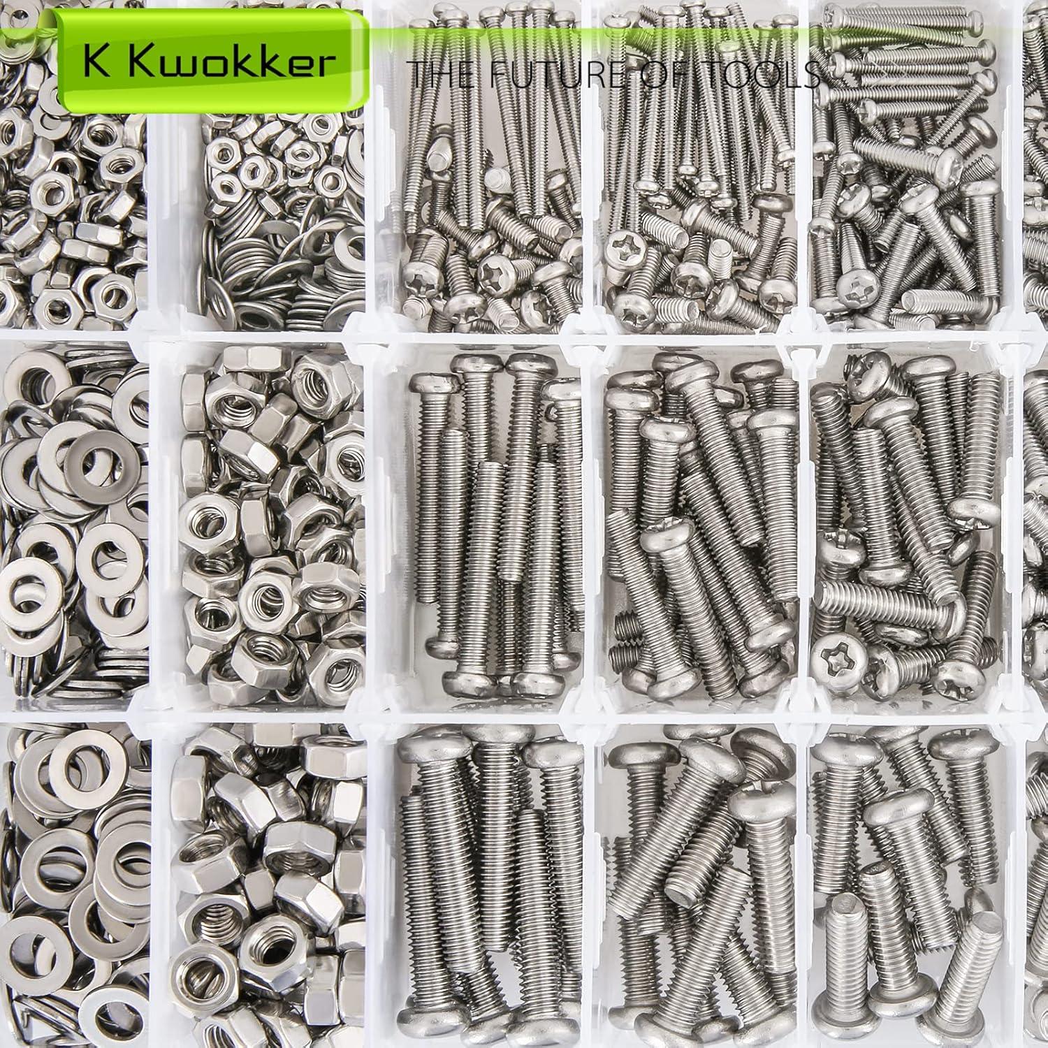 Kit de Tornillos y Tuercas K Kwokker 1315Pcs M2 M3 M4 M5