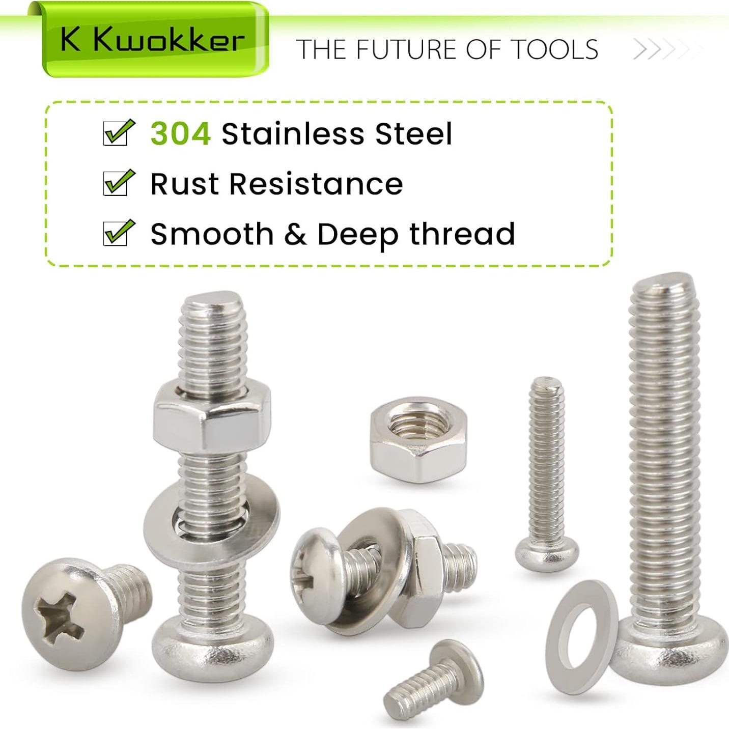 Kit de Tornillos y Tuercas K Kwokker 1315Pcs M2 M3 M4 M5