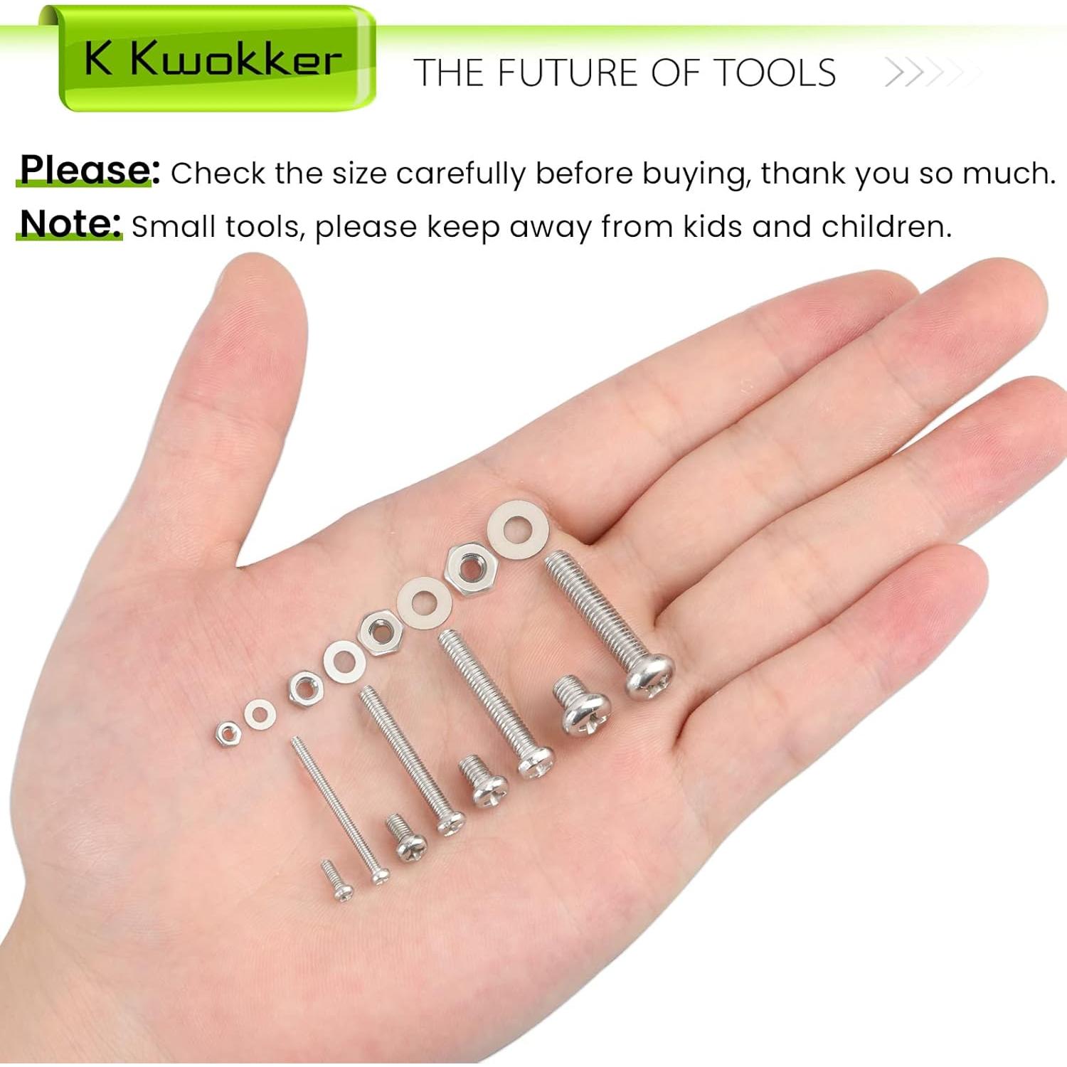 Kit de Tornillos y Tuercas K Kwokker 1315Pcs M2 M3 M4 M5