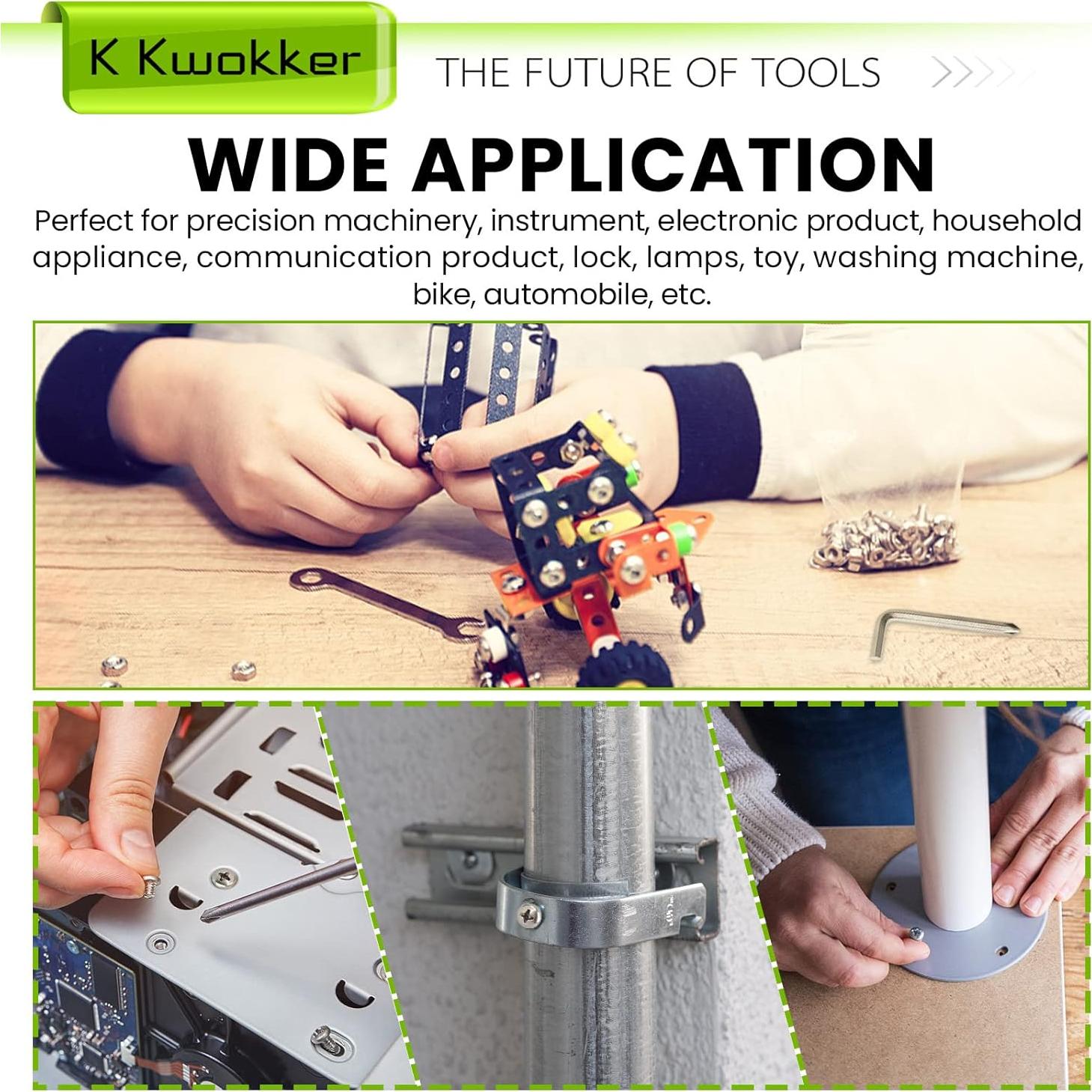 Kit de Tornillos y Tuercas K Kwokker 1315Pcs M2 M3 M4 M5