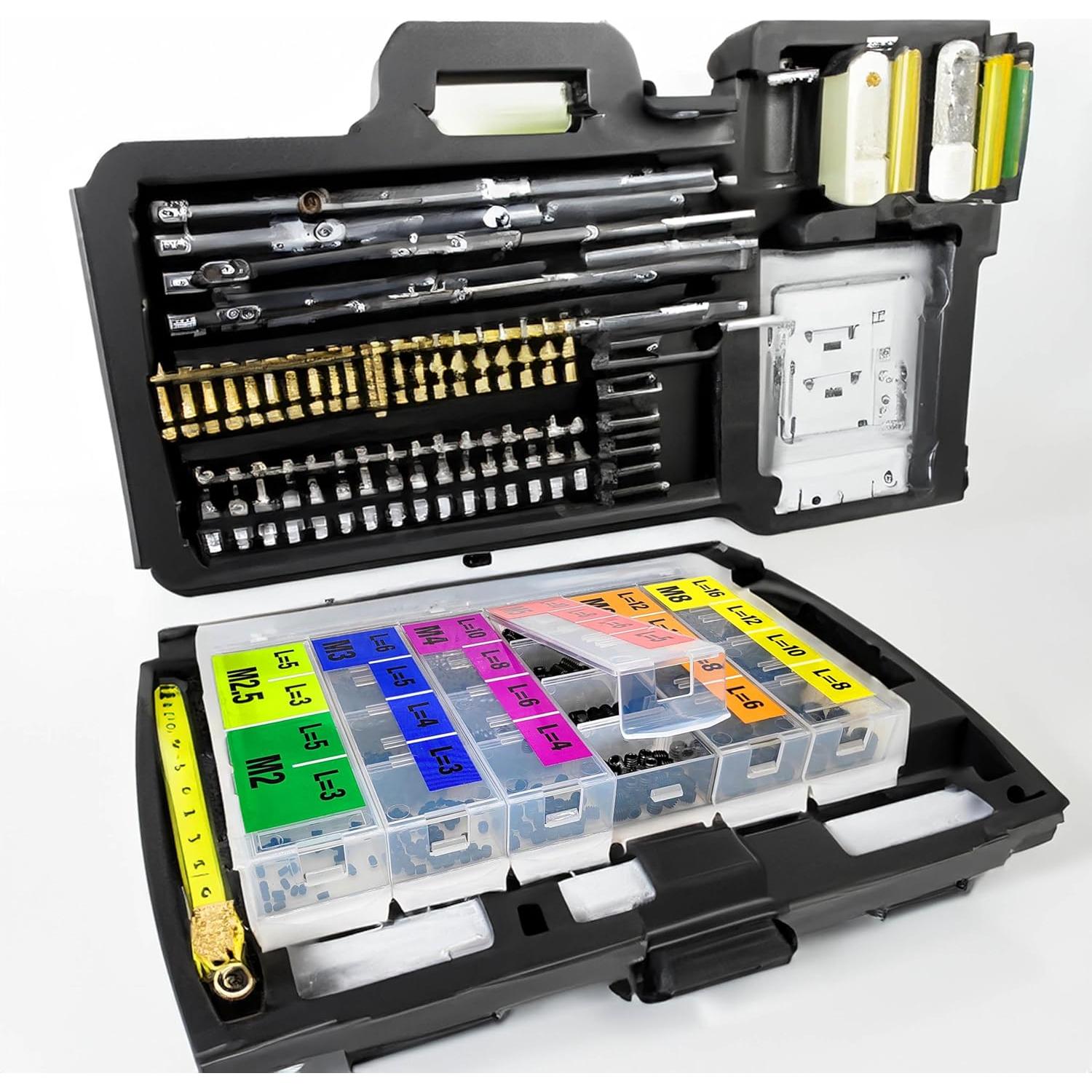 Conjunto de Tornillos Variados 707 Pcs Acero Aleado Clase 12.9