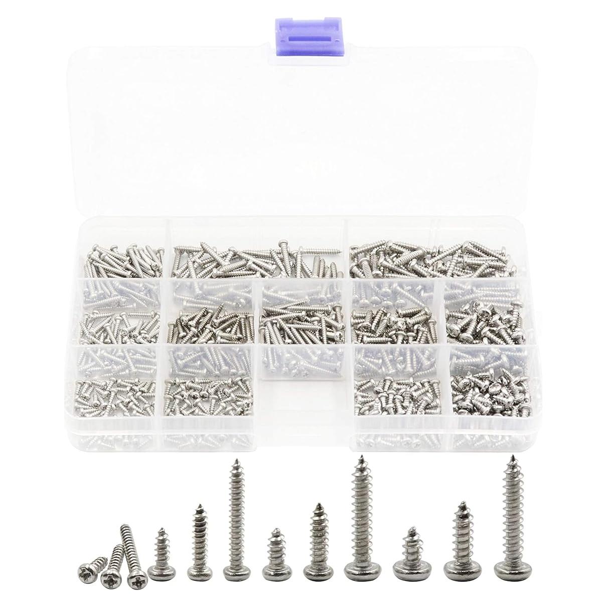 Kit de Tornillos Autoperforantes LBY 600 Piezas Acero Inoxidable