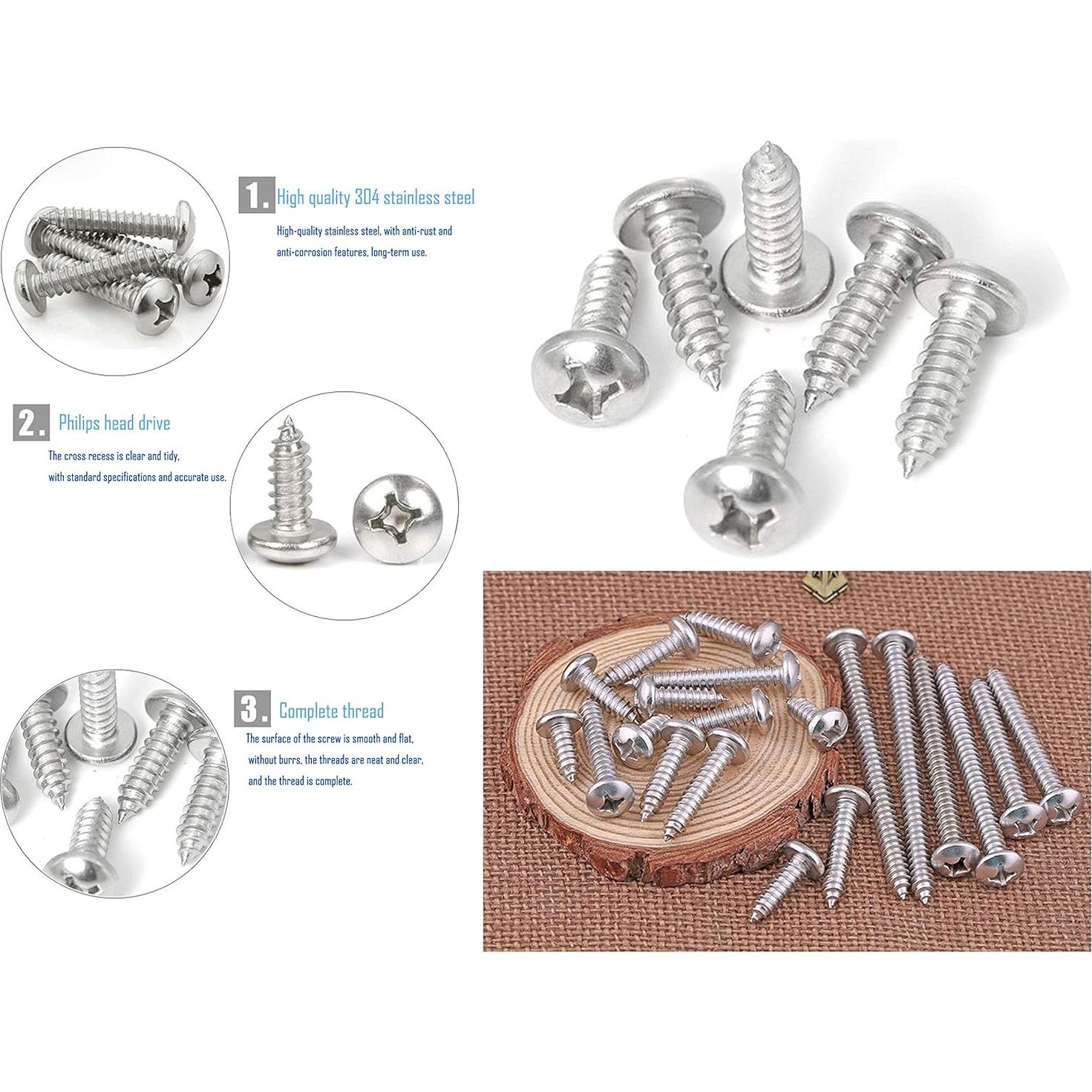 Kit de Tornillos Autoperforantes LBY 600 Piezas Acero Inoxidable