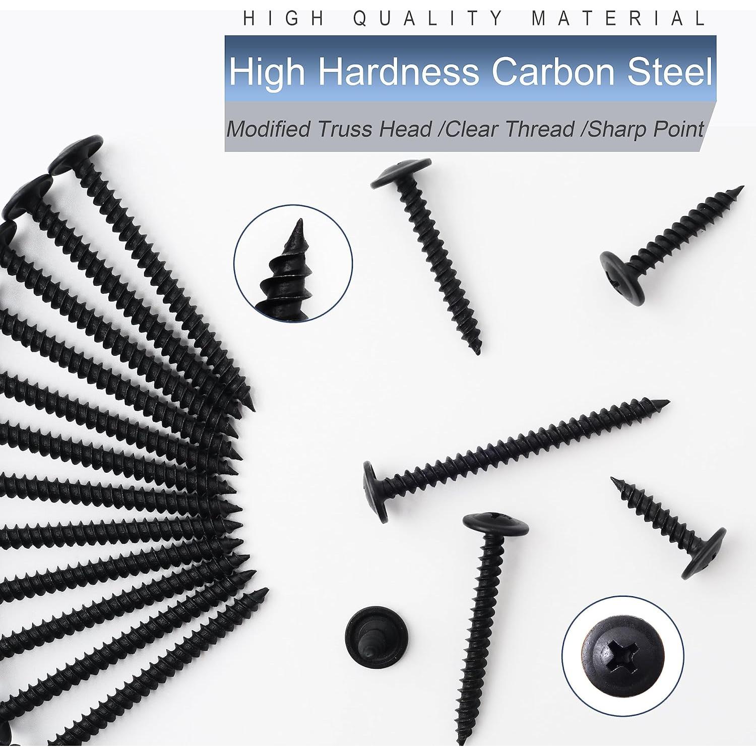 Kit de Tornillos de Madera JEGONFRI 132 pcs Negro 6 Tamaños