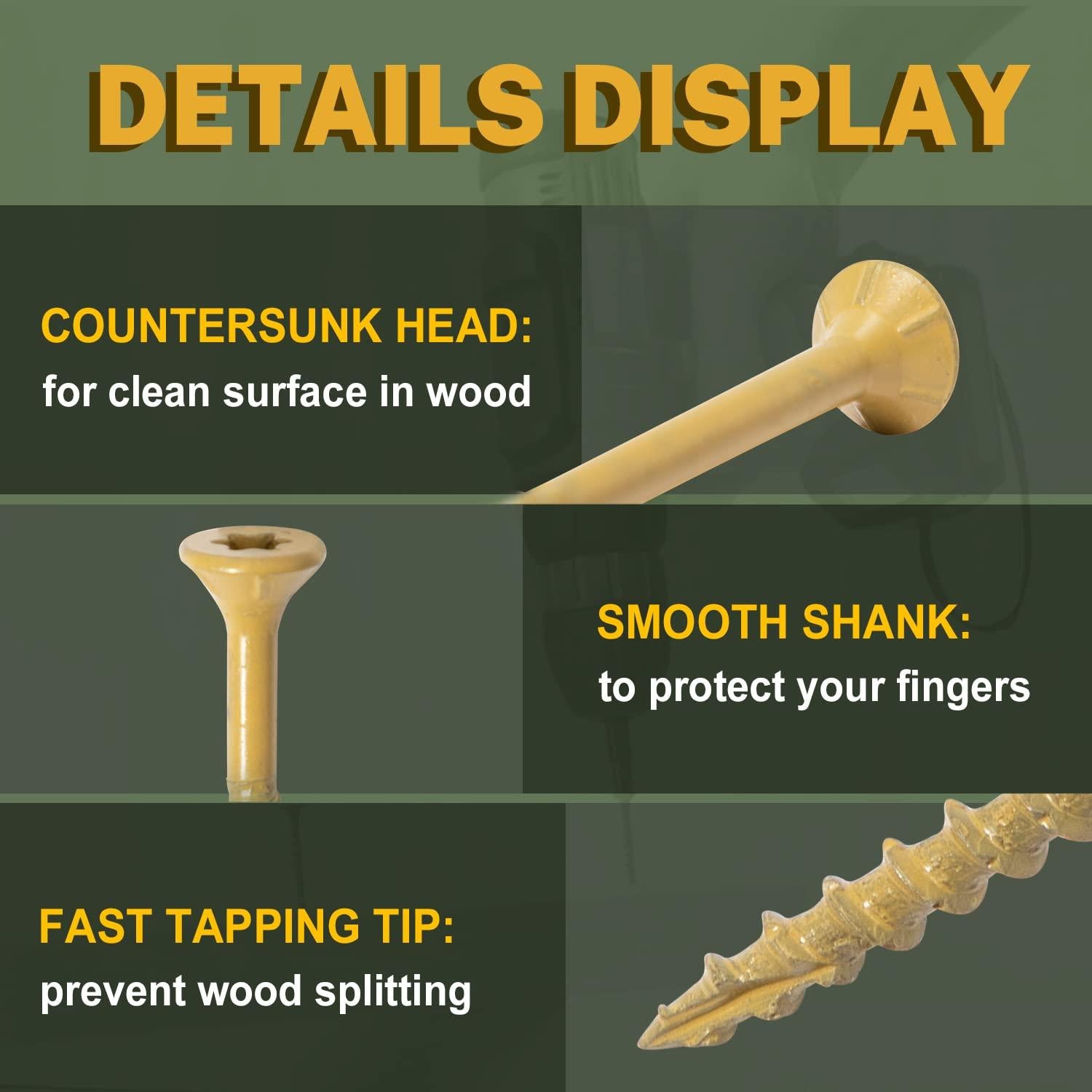 Tornillos para Deck LIONMAX #10 x 7.62 cm, 100 Piezas Beige