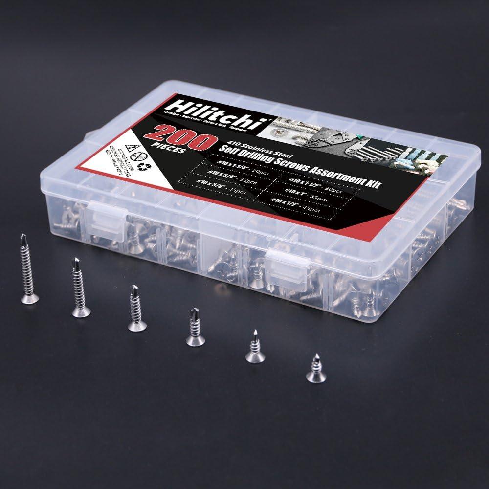 Tornillos Autoperforantes Hilitchi Acero Inoxidable 410 200 Pcs