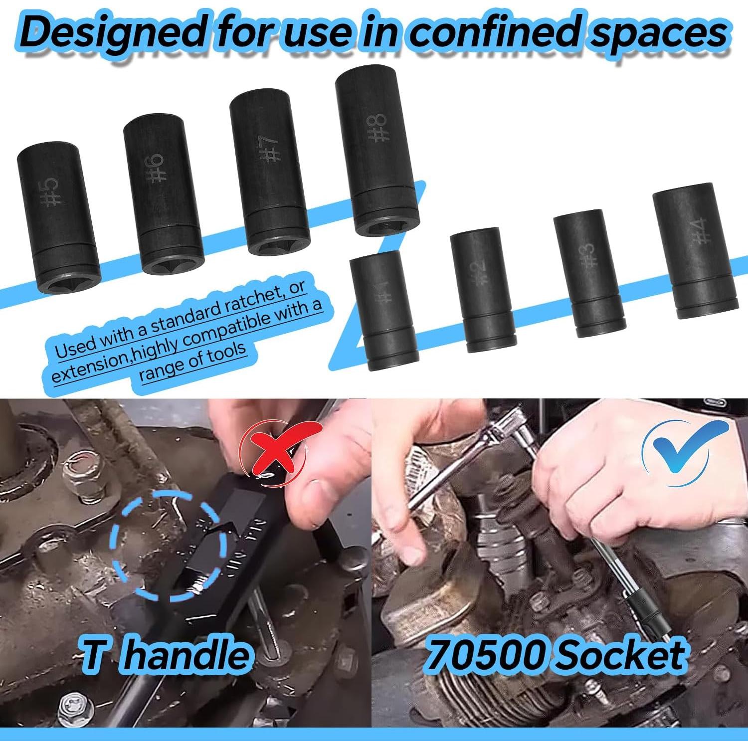 Juego de Enchufes para Machos Zeikiwe 70500 - 8 Piezas 12mm