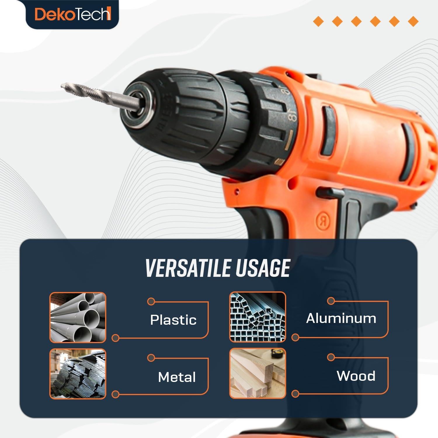 Juego de Brocas para Roscas Hexagonales HSS DekoTech M3 a M10