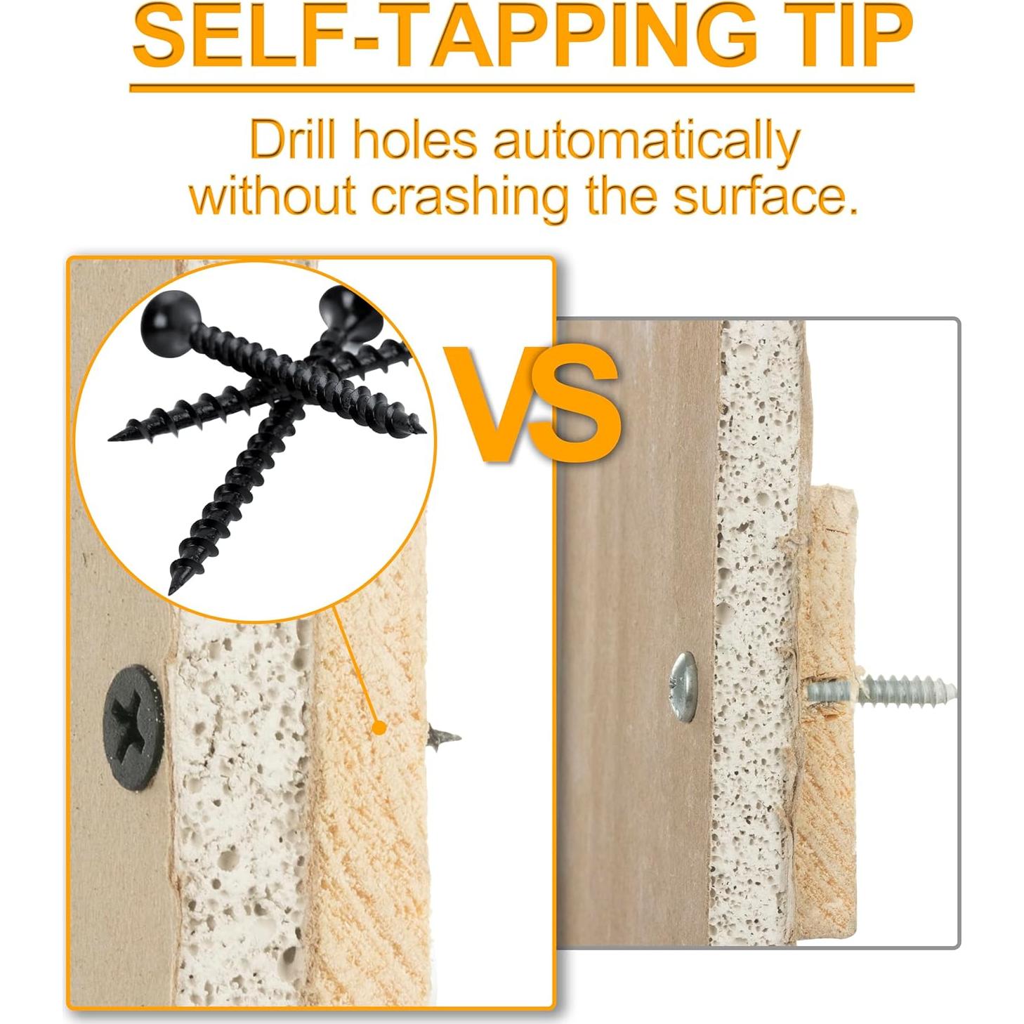 KURUI Kit de Tornillos para Paneles de Yeso 165 Piezas