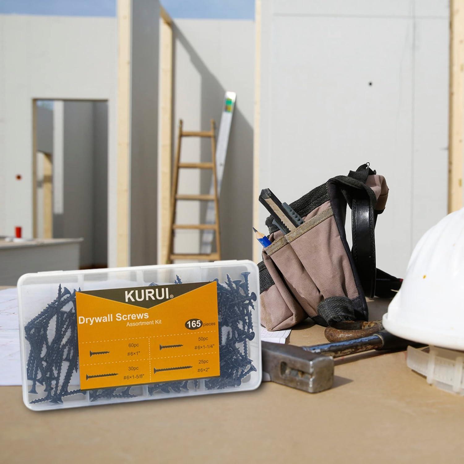 KURUI Kit de Tornillos para Paneles de Yeso 165 Piezas