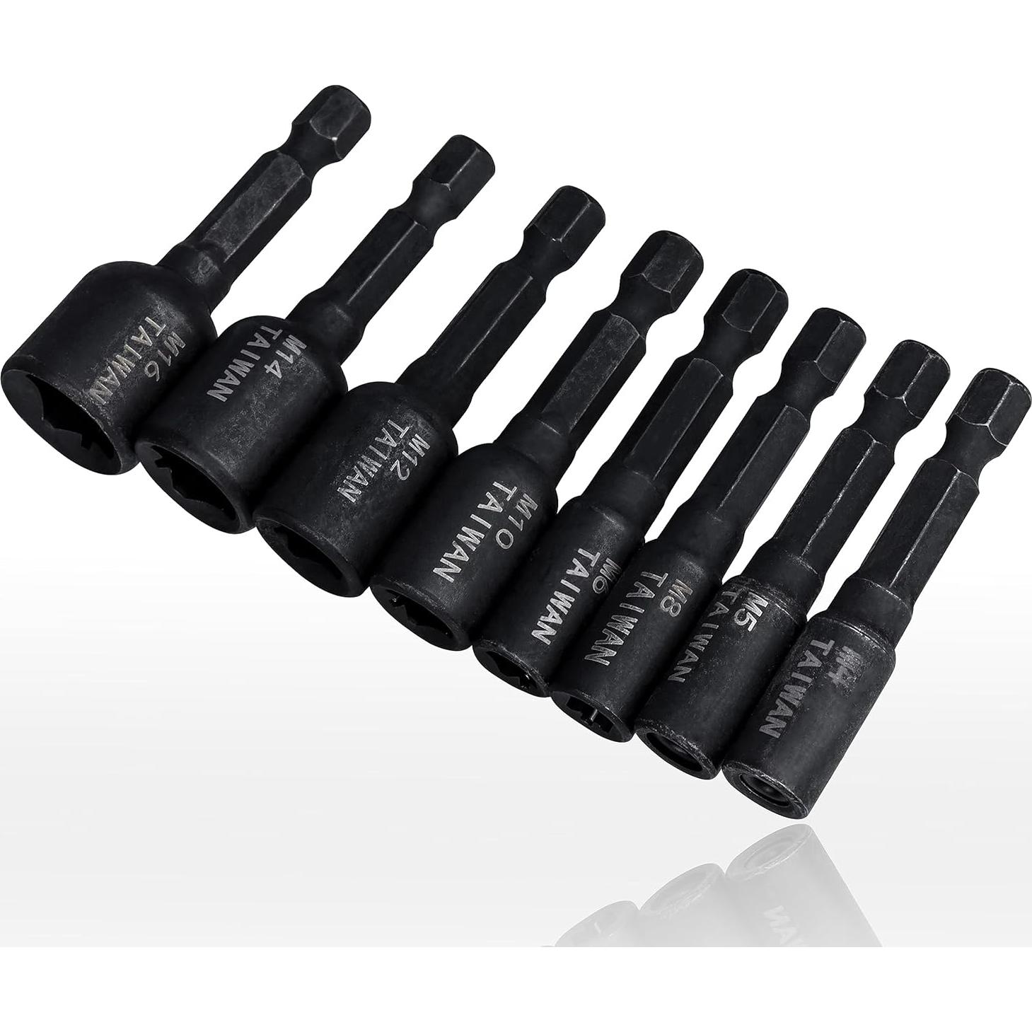 Juego de Adaptadores de Rosca Yakamoz 8Pcs M4-M16 1/4" Hexagonal