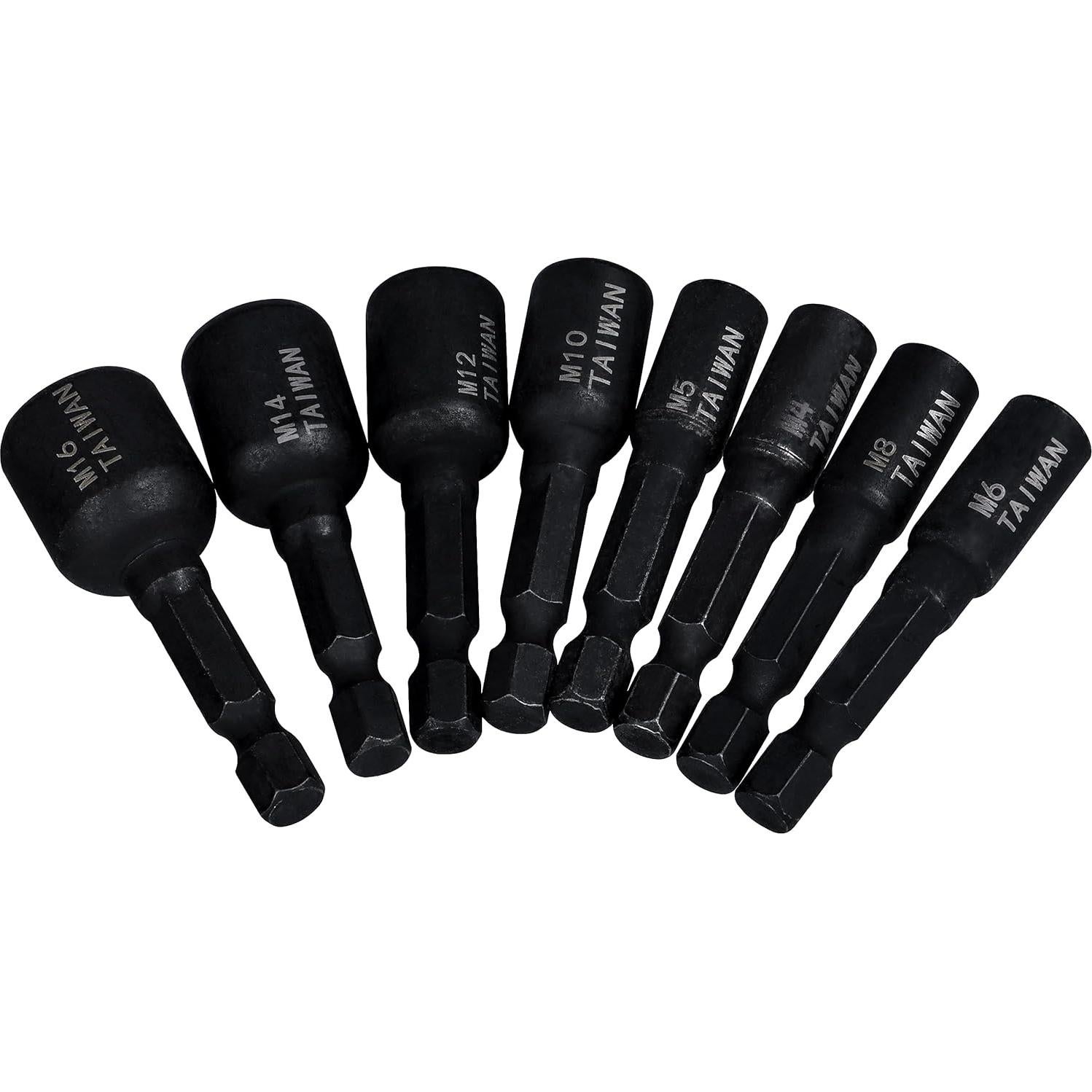 Juego de Adaptadores de Rosca Yakamoz 8Pcs M4-M16 1/4" Hexagonal