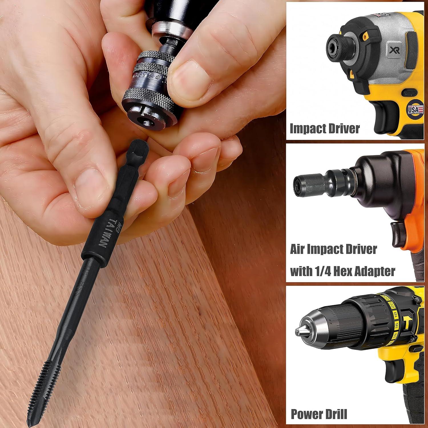 Juego de Adaptadores de Rosca Yakamoz 8Pcs M4-M16 1/4" Hexagonal