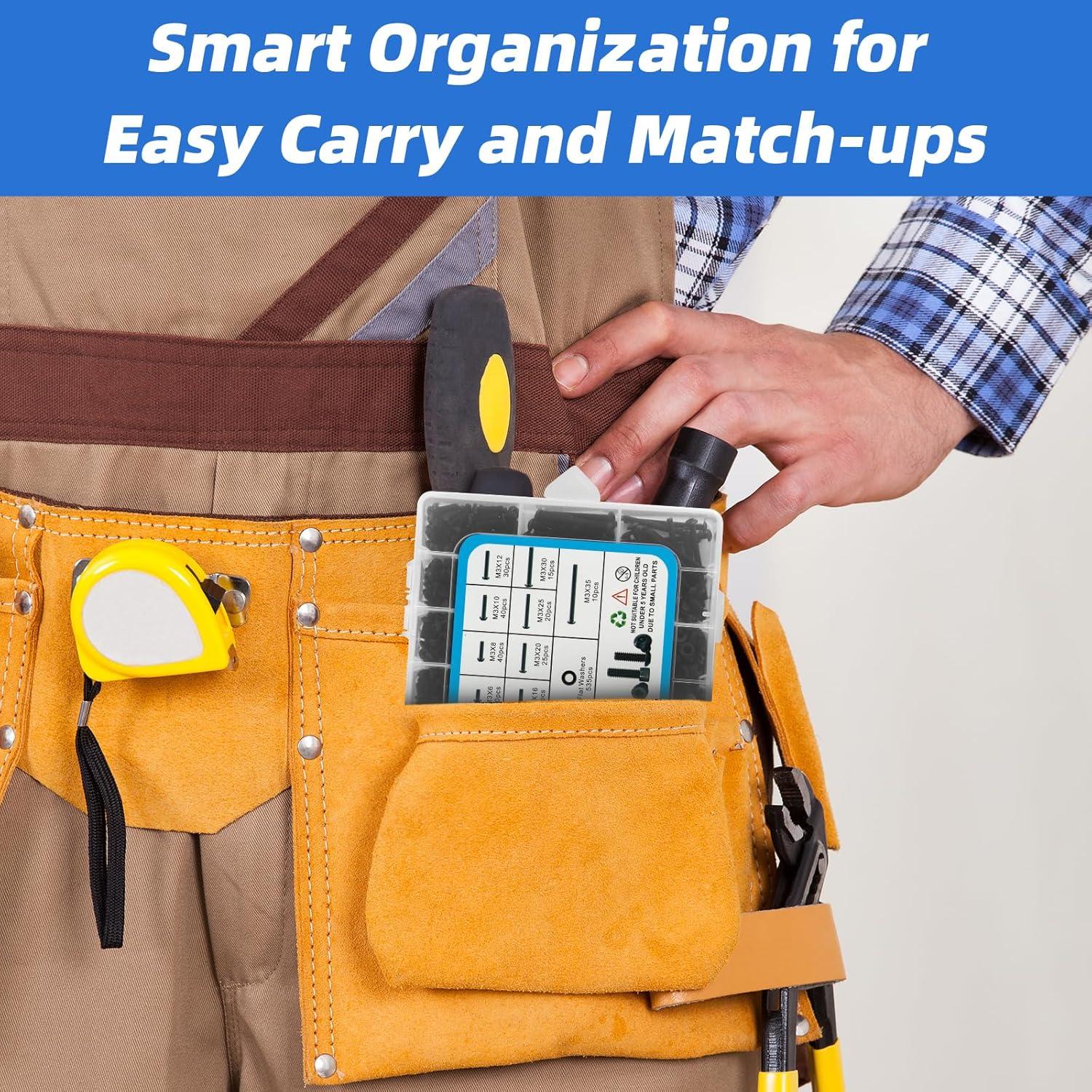 Kit de Tornillos M3 1600 Pcs Besitu - Acero Aleado 12.9