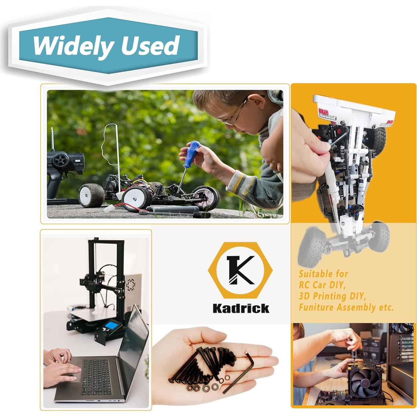 Juego de Tornillos M3 Kadrick 2240 Pcs Acero Aleado 12.9