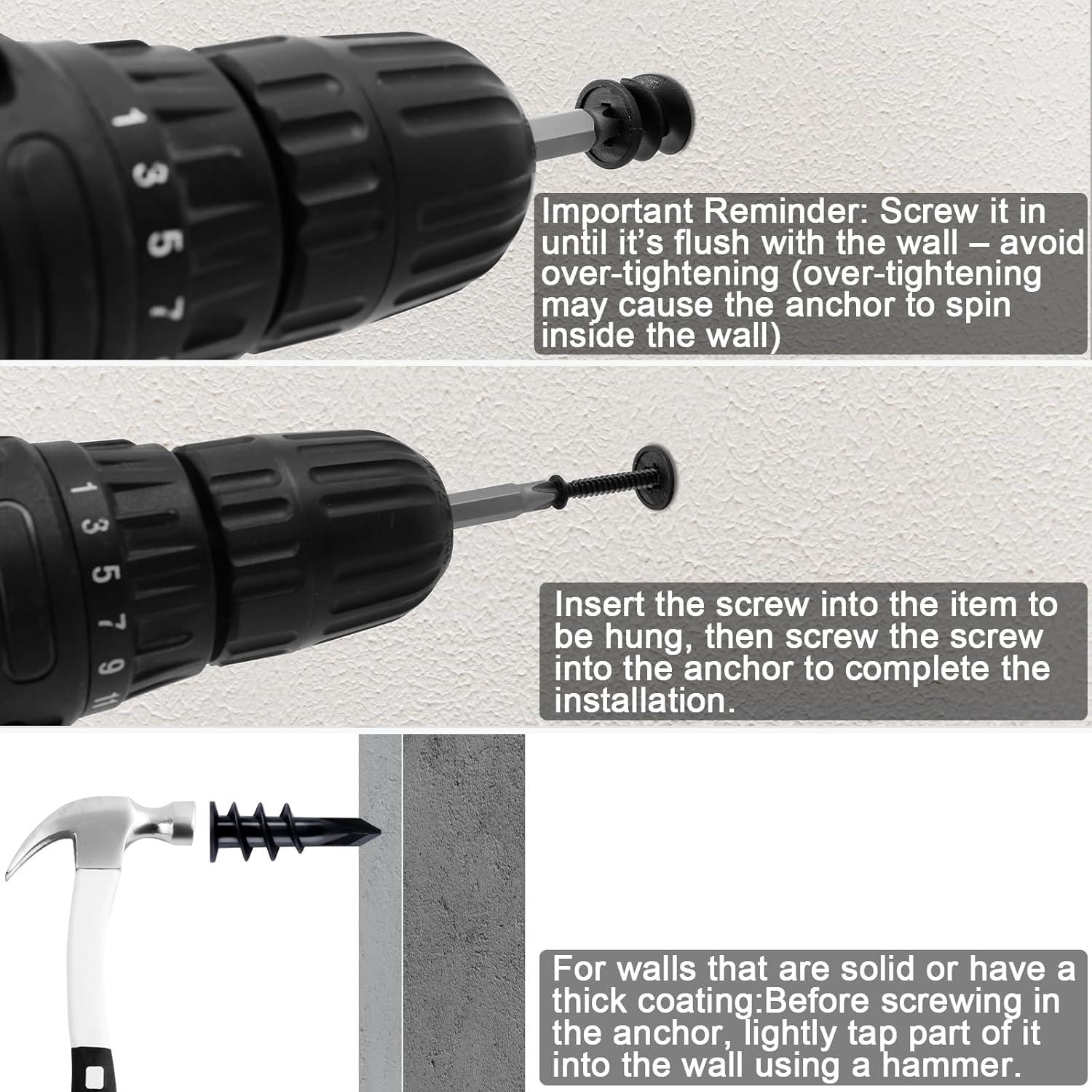 KURUI Kit de Anclajes de Yeso Autoperforantes 140 Piezas 34kg
