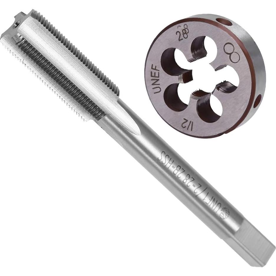 Juego de Machos y Matrices Anxingo 1/2" - 28 UNEF Acero Inoxidable