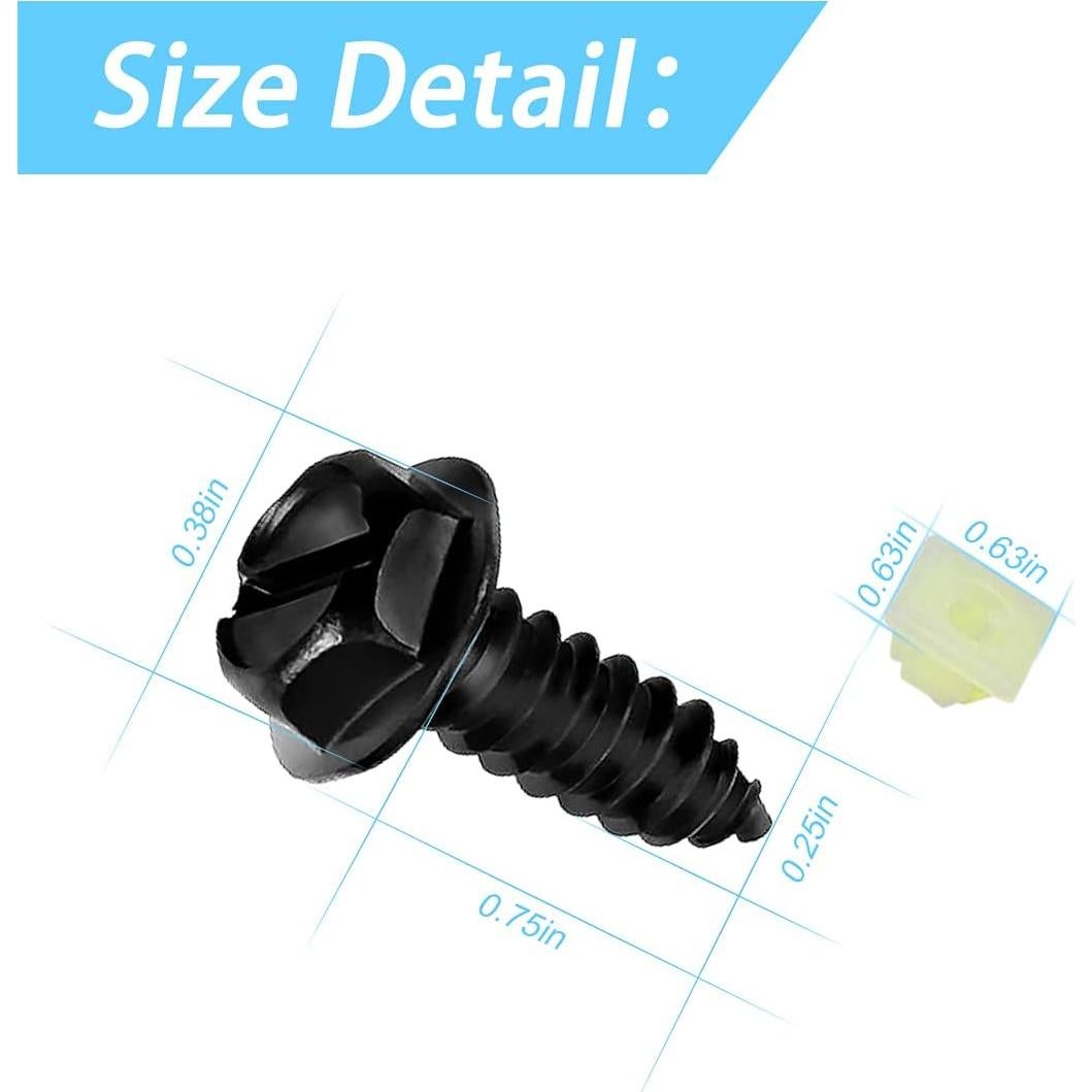 Tornillos Universales Moly Magnolia para Placas de Matrícula - 16 Piezas