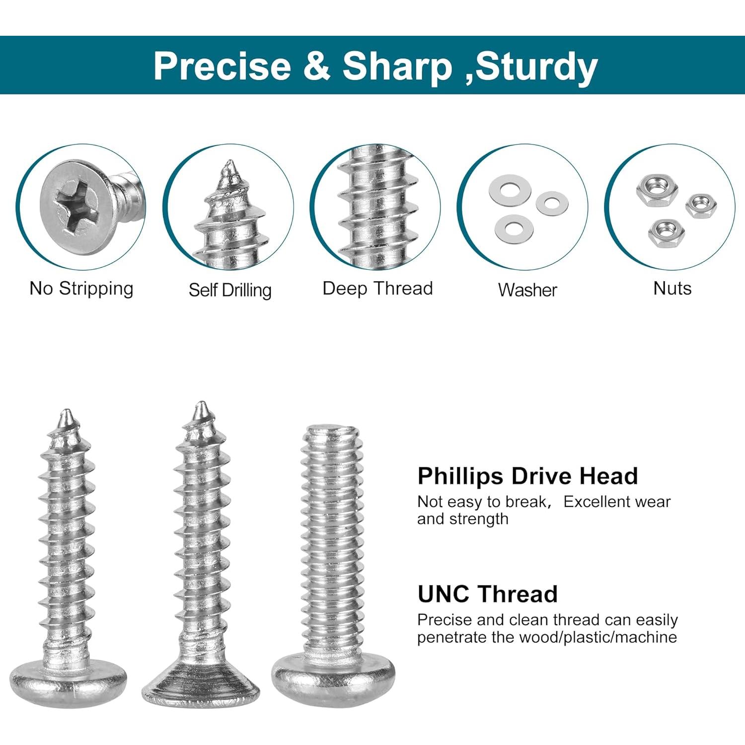 Kit de 845 Piezas de Tornillos y Tuercas SATANTECH Acero Inoxidable