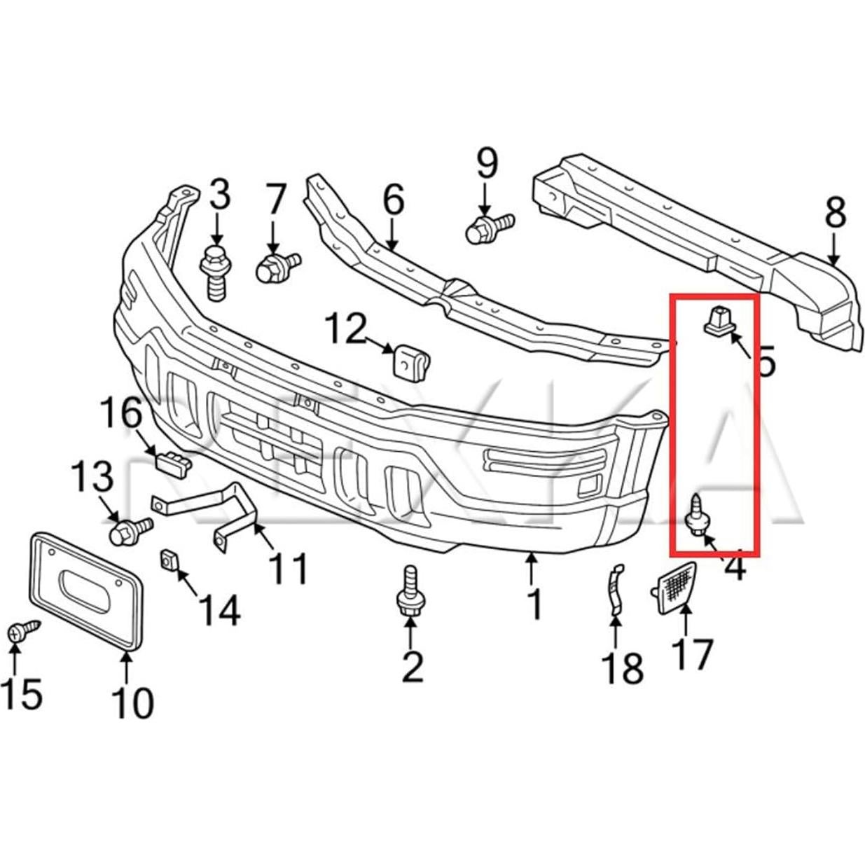 Kit de Grommets y Tornillos de Parachoques Honda Acura 10 Pcs