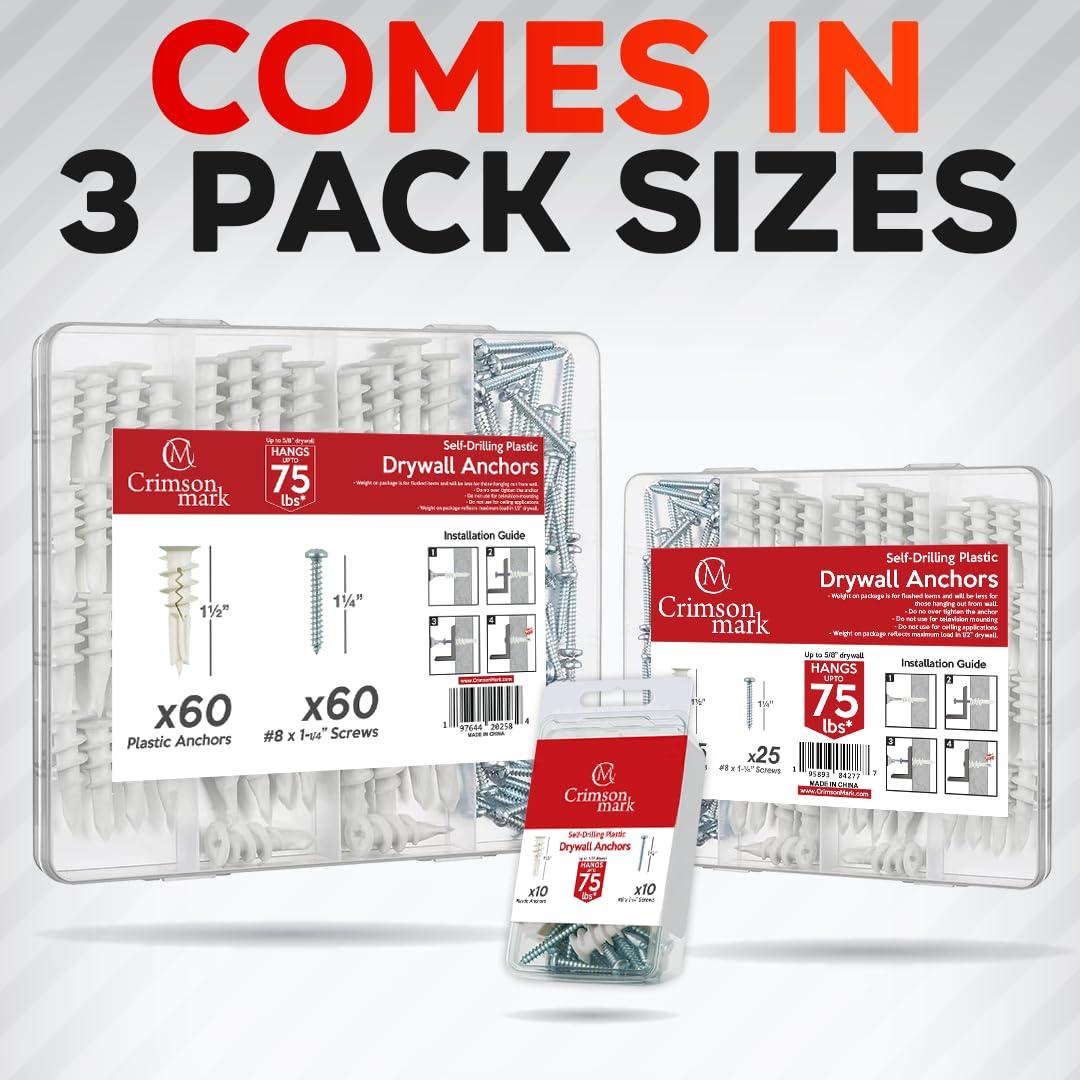 120 Anclajes y Tornillos Autoperforantes CrimsonMark 3.18 cm