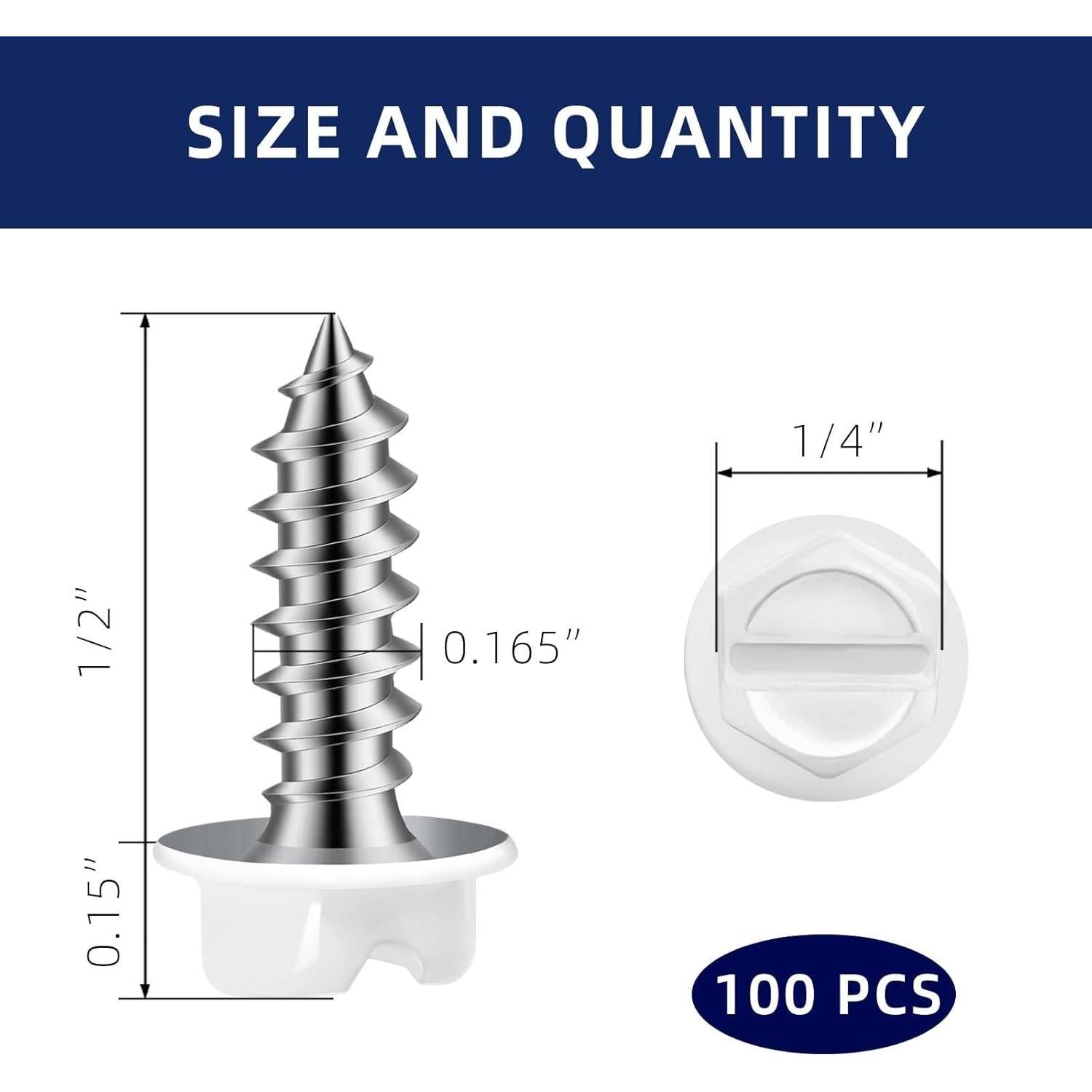 Tornillos Autoperforantes Hexagonales MewuDecor #8 x 1.27 cm - 100 PCS