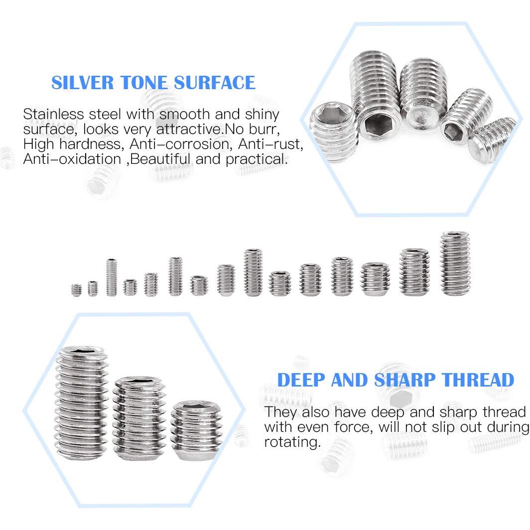 Juego de Tornillos Allen Glarks 420Pcs Acero Inoxidable 304